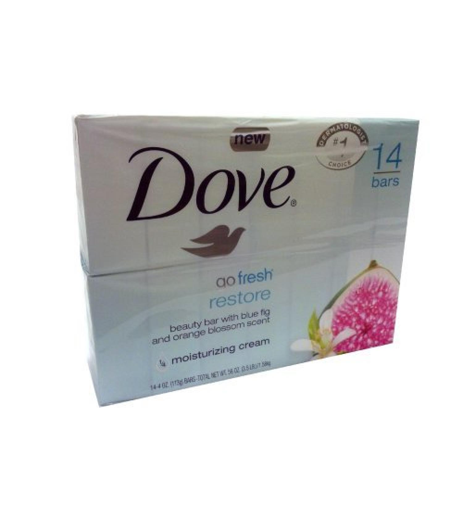 Dove Go Fresh Restore Beauty Bars With Blue Fig And Orange Blossom Scent - 14...