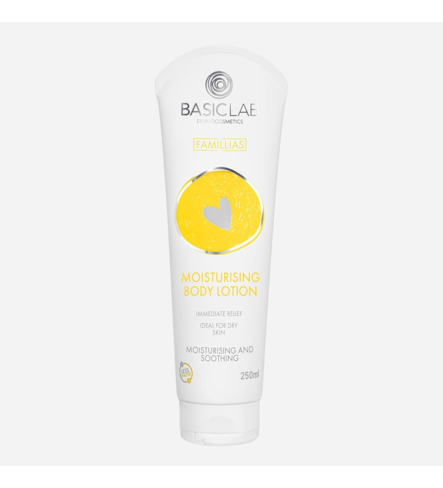 BasicLab Moisturizing Body Lotion | 250 ml | For women and men, for dry, sensitive and atopic skin, soothing, moisturizing, for adults and children