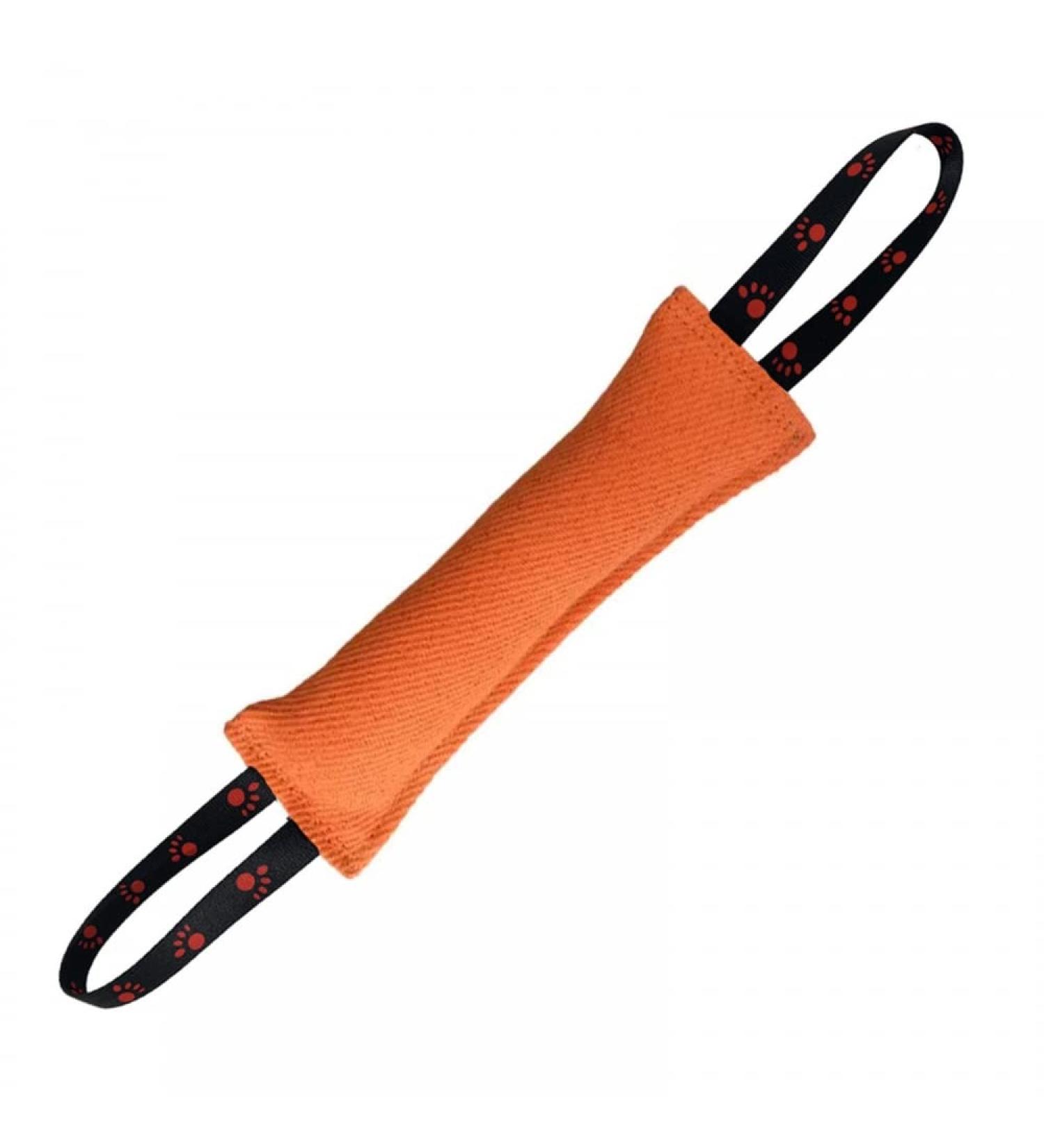 Dongker Dog Bite Sausage - 30cm Robust Dog Toy with 2 Handles for K9 Training Tug-of-War & Play - Durable Orange Design - Buy Online on GoSupps.com