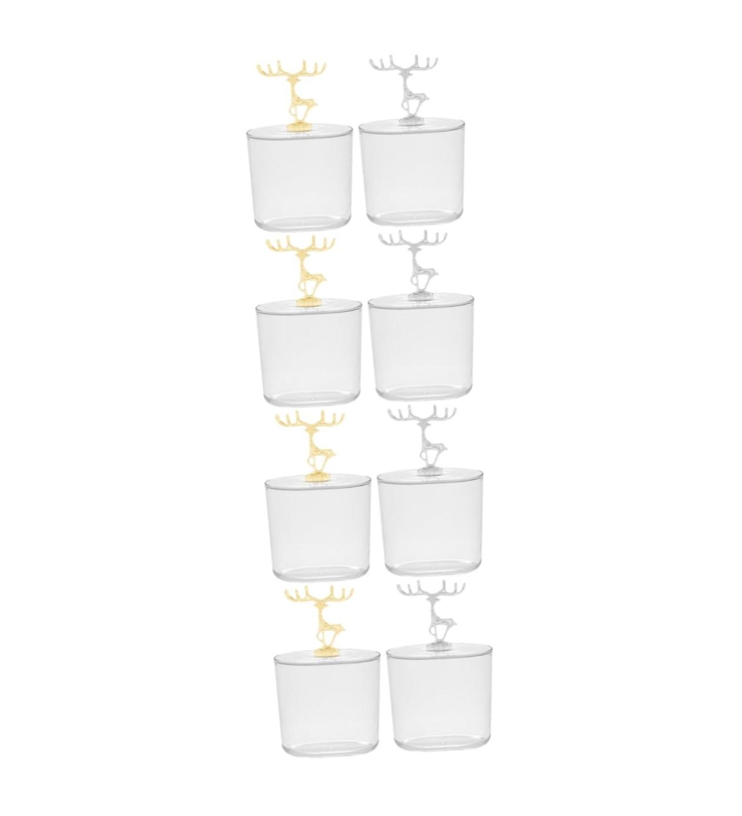 Exceart 8-Piece Cosmetic Storage Box | Dental Container & Dispenser | Plastic Canister with Lid | Bathroom Essentials & Cotton Swab Holder - Buy Online on GoSupps.com