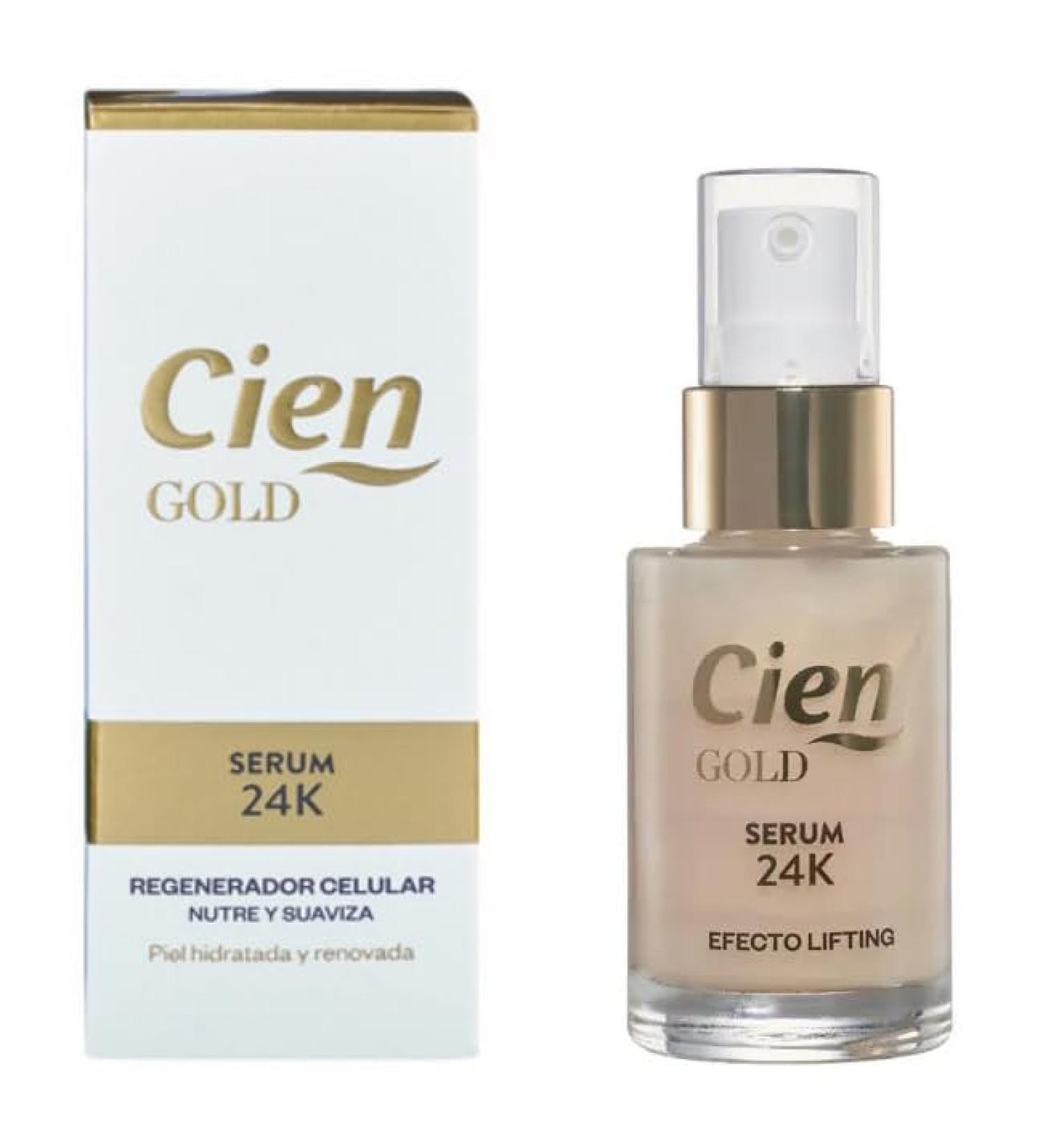 Cien - 24K Gold Anti-Aging Face Serum 30 ml. Cellular regenerator nourishes and softens. Hydrated and renewed skin. - Buy Online on GoSupps.com