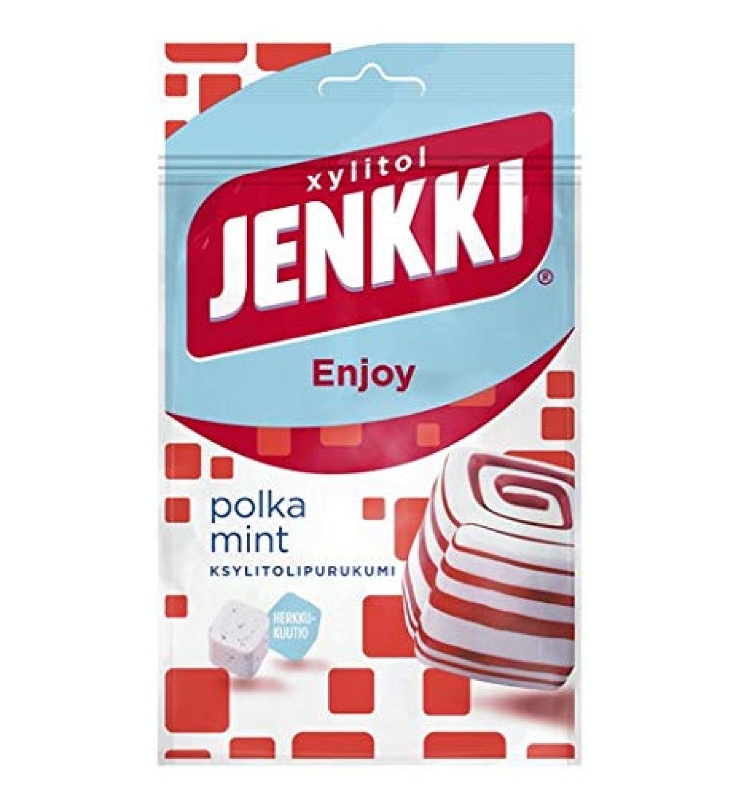 Cloetta Jenkki Xylitol Polka Mint Chewing Gum, 10 Packs of 70 g