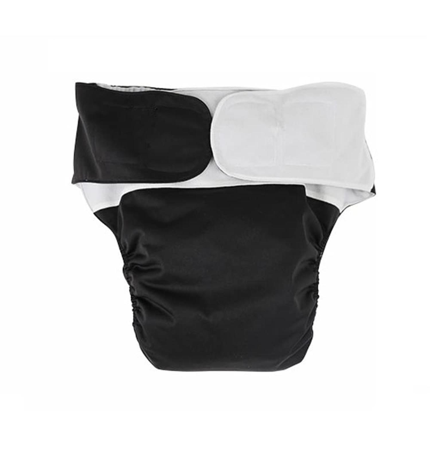Reusable Adults Diapers - Washable Incontinence Nappy for Men and Women - Velcro Design - Waistline 19.68-49.60 inch - Black - Buy Online on GoSupps.com