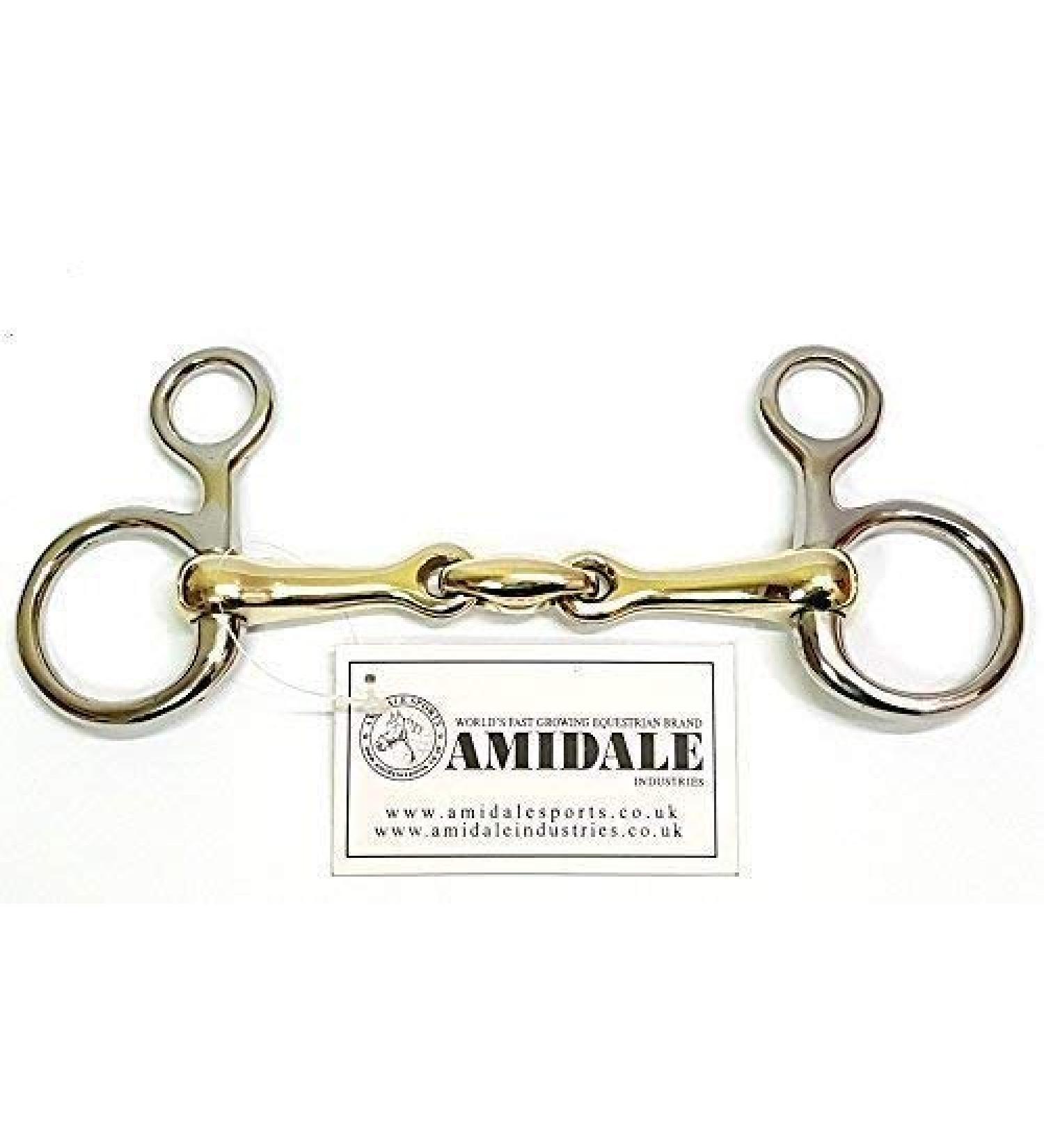 Amidale HANGING CHEEK LOZENGE BAUCHER HORSE BIT S. STEEL COPPER MIX AMIDLAE BNWT (5.50)