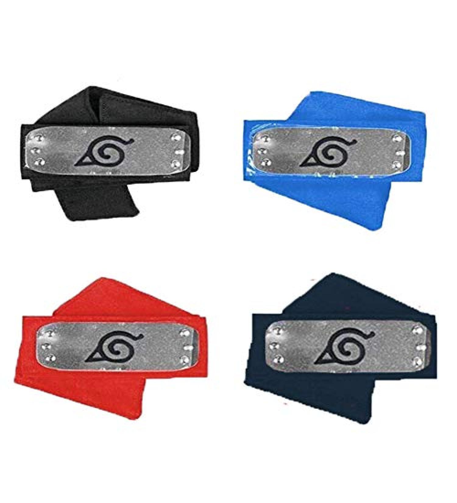 4-Piece Colorful Ninja Headband Set with Leaf Village Logo - Cosplay Anime Accessories - Buy Online on GoSupps.com