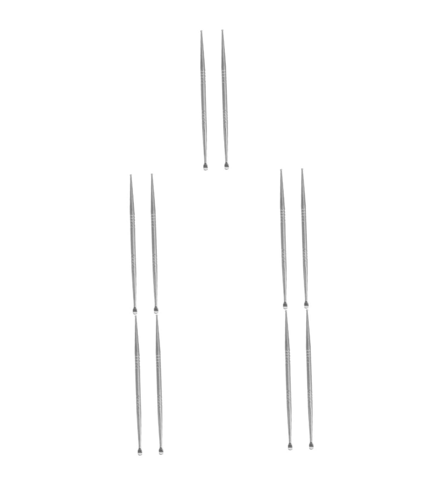 DOITOOL 10 Pcs Auricular Point Probe Pen Ear Cleaning Tool Kit Silver - Acupressure Massage Ear Wax Remover Spoon Set - Buy Online on GoSupps.com
