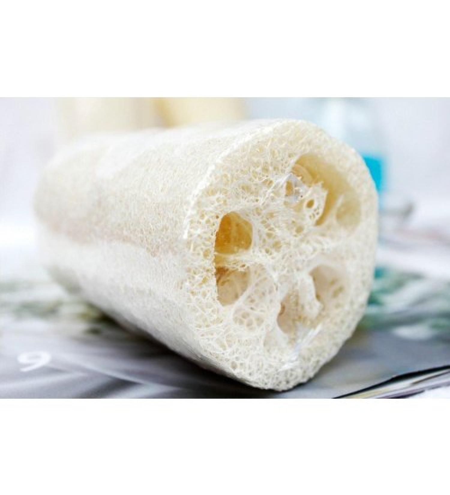 Natural Loofah Sponge - Eco-Friendly Bath & Shower Sponge in Ivory | Exfoliating & Sustainable Cleaning Tool - Buy Online on GoSupps.com