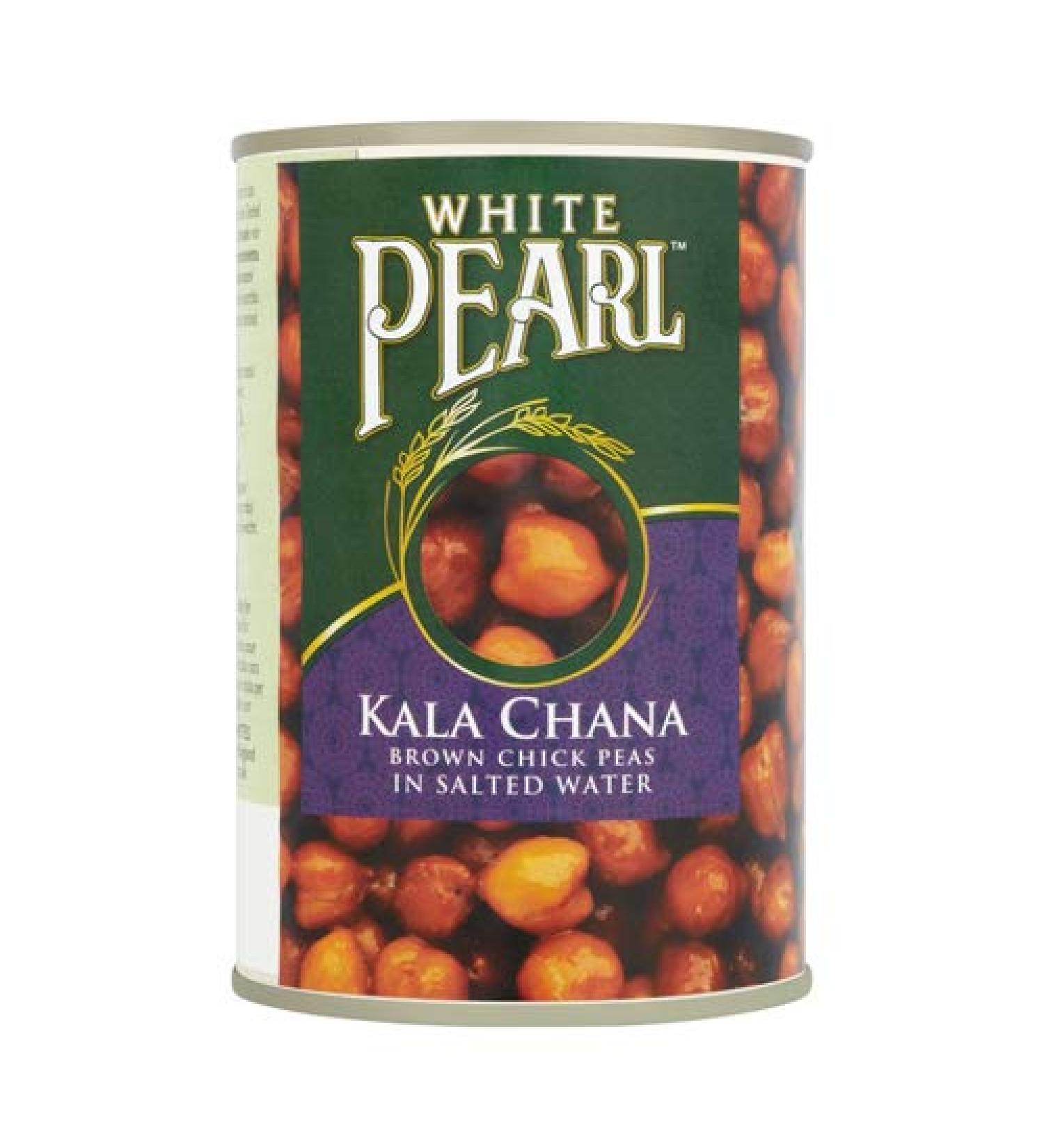White Pearl Kala Chana Brown Chick Peas in Salted Water Pack of 12 x 400g