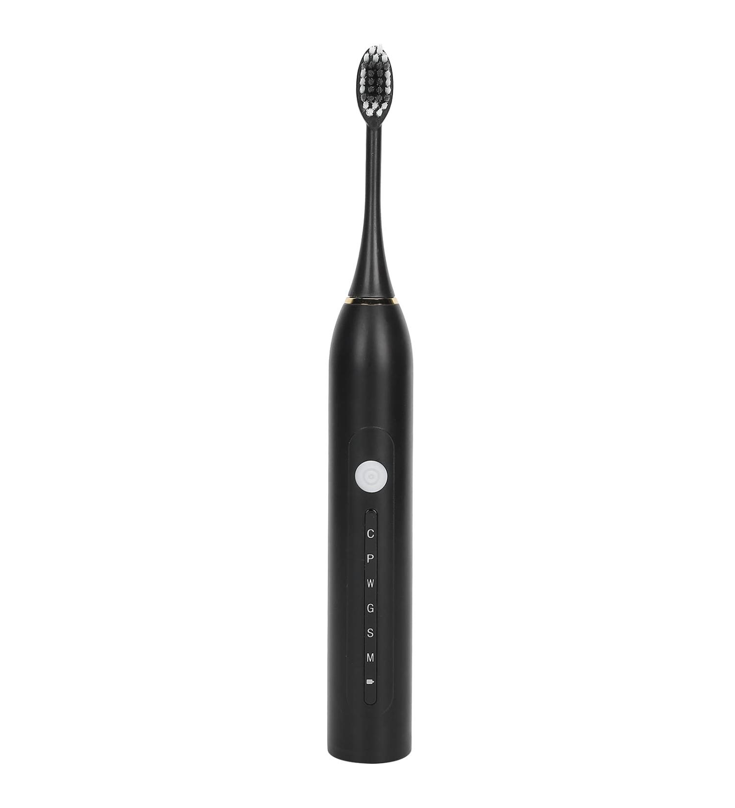 Rechargeable Soft Hair Electric Toothbrush - Waterproof and Compact for Oral Care at Home and Travel (Black) - Buy Online on GoSupps.com