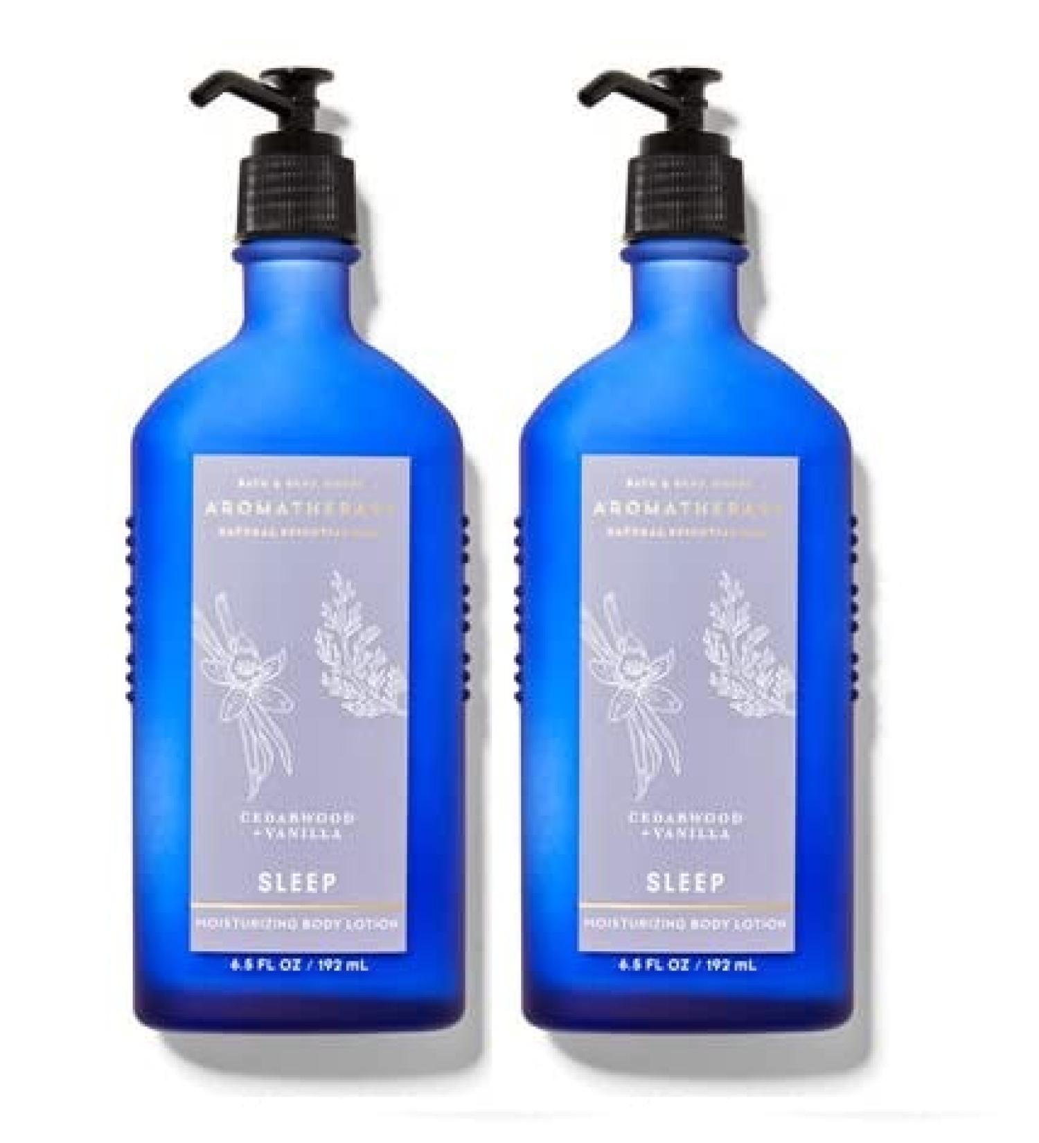 Bath & Body Works Aromatherapy CEDARWOOD + VANILLA Moisturizing Body Lotion - Pack of 2 - Full Size