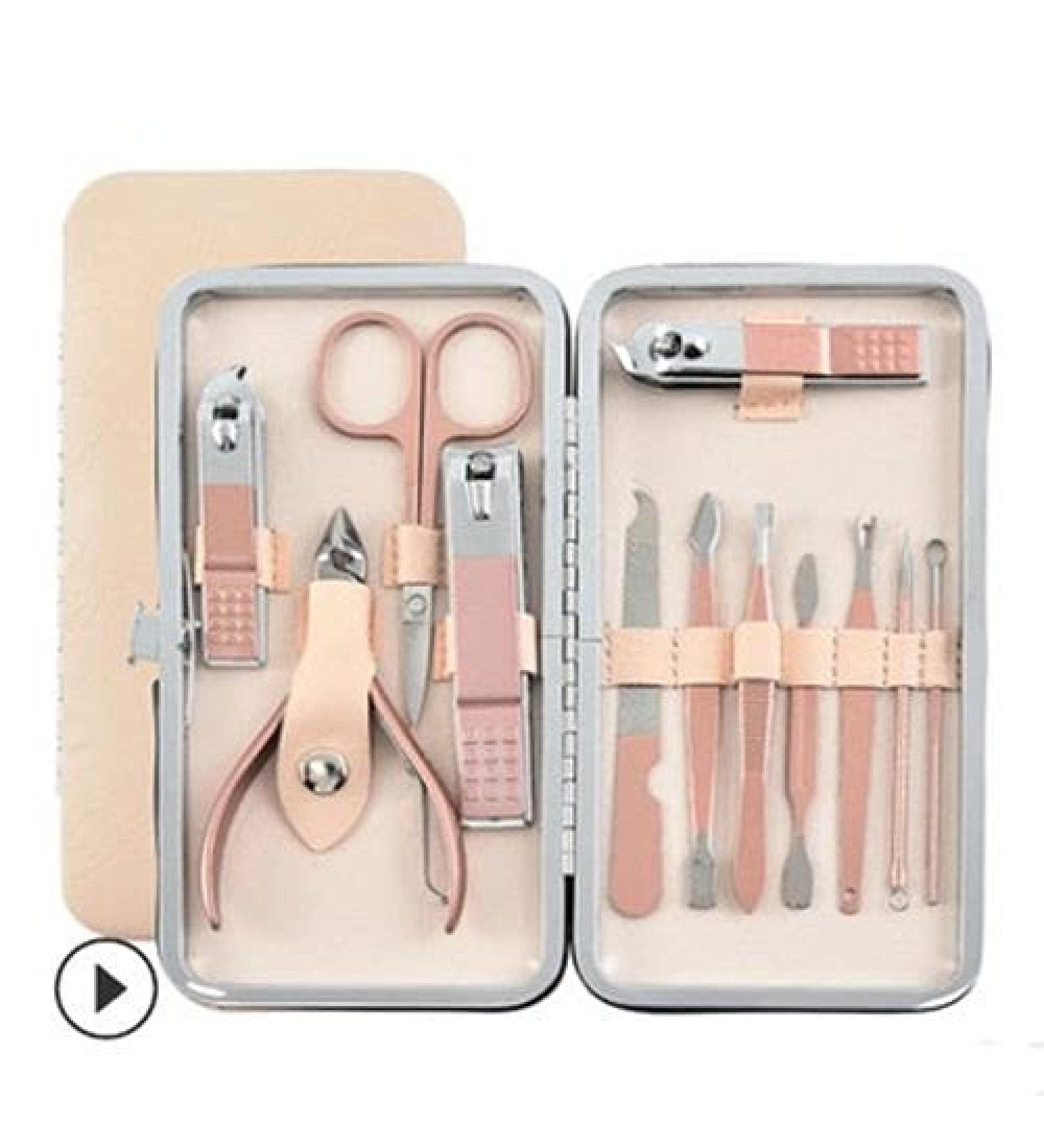 Nail Clippers Set Nail Clippers Set Complete Set of Nail Clippers Set Box Oblique Mouth Nail Clippers Pedicure Tool Ear Pick Artifact Pedicure Tools for Feet (Size : Gold 12 Pieces) - Buy Online on GoSupps.com