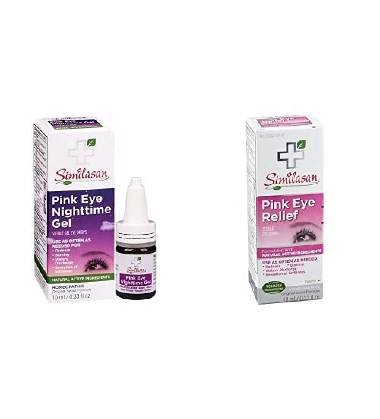 Similasan Day and Night Pink Eye Set: Pink Eye Nighttime Gel + Pink Eye Relief Drops