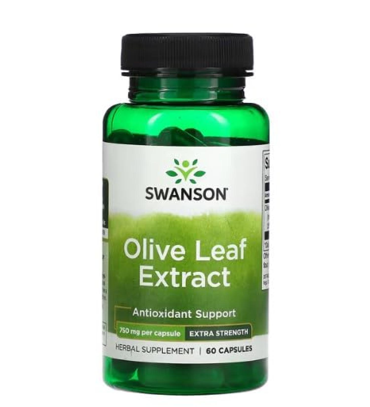 Swanson Olive Leaf Extract 750mg - Super Strength Immune Support & Antioxidants - 60 Caps International Shipping - Buy Online on GoSupps.com