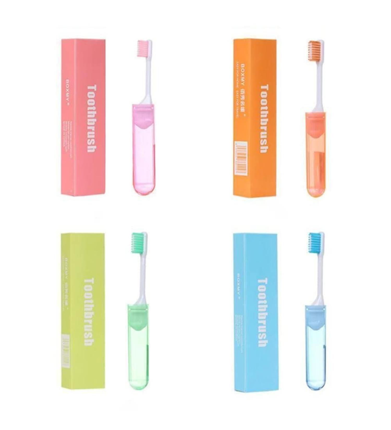 Travel Folding Toothbrush - Carbon Fiber Mini Tongue Soft Brush | Portable Care Tool for International Shipping - Buy Online on GoSupps.com