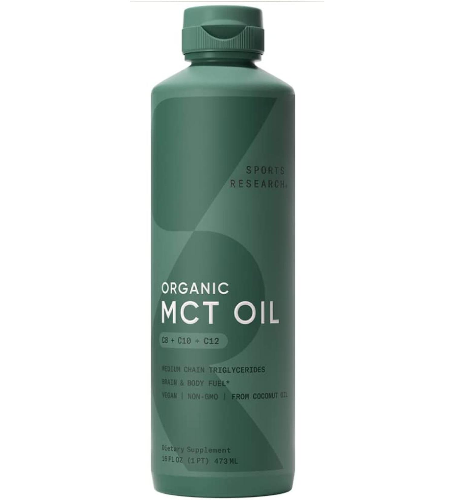 Buy Sports Research Organic MCT Oil - Unflavored, 16 Fl Oz | Boost Energy & Focus - Buy Online on GoSupps.com
