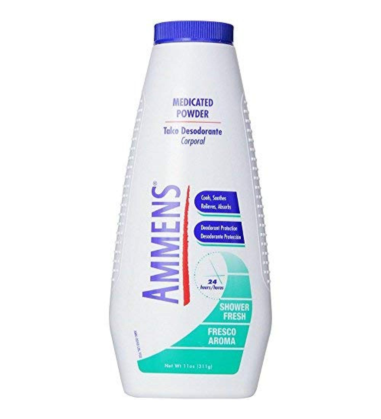 Ammens Medicated Powder Shower Fresh 11 oz (Pack of 9)