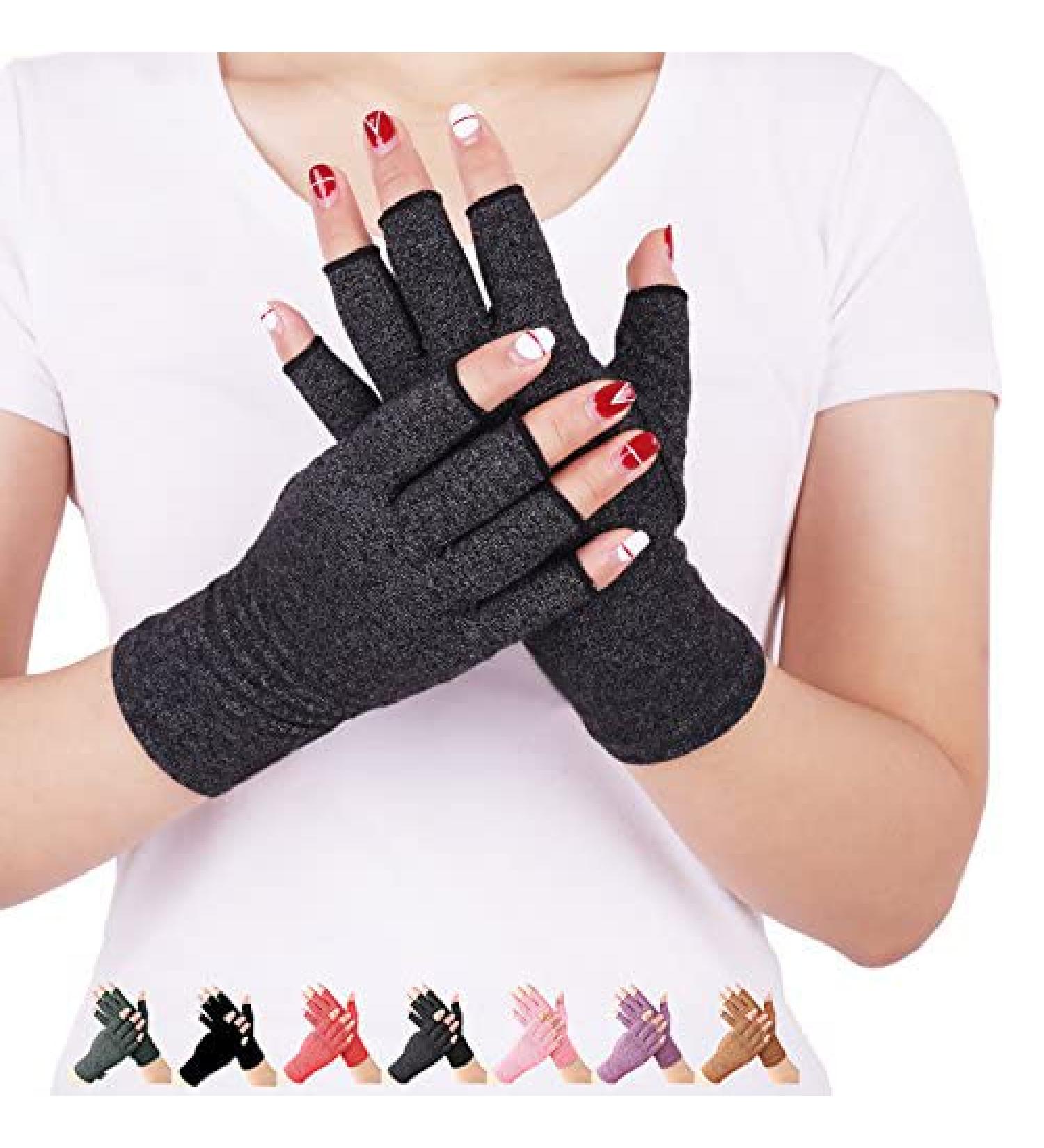 Disuppo Arthritis Gloves for Pain Relief - Fingerless Gaming Gloves for Men & Women - Black Large - Buy Online on GoSupps.com