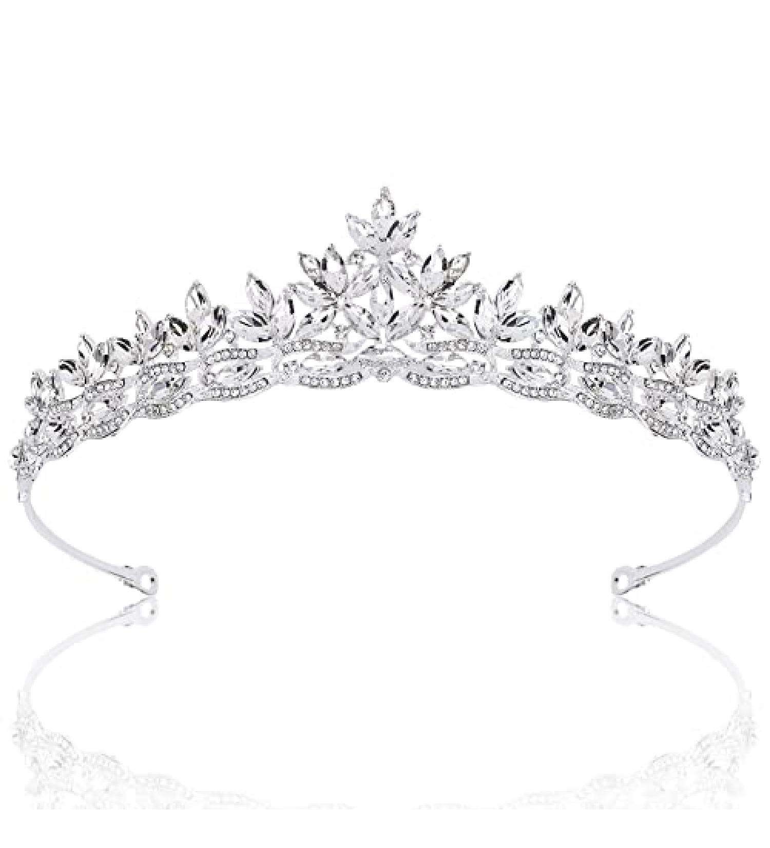 Semato Rhinestone Crown Tiara - Princess Crystal Silver Headpiece for Women/Girls | Perfect for Birthday, Prom, Wedding, Christmas, Valentine's Day - Buy Online on GoSupps.com