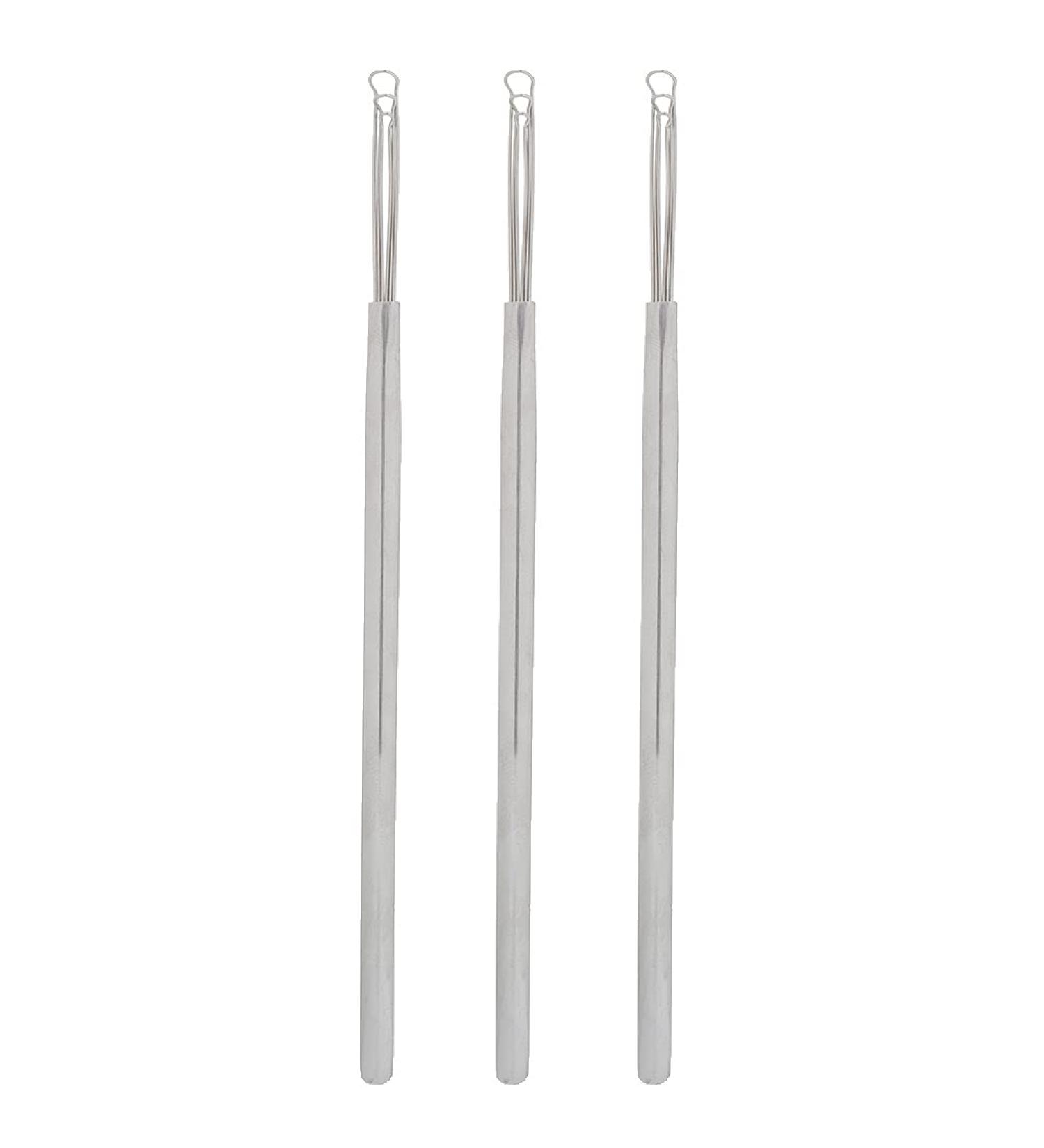3 Pcs Stainless Steel Ear Pick Earwax Removal Kit - Triple Ring Ear Spoon Remover Tool - Buy Online on GoSupps.com