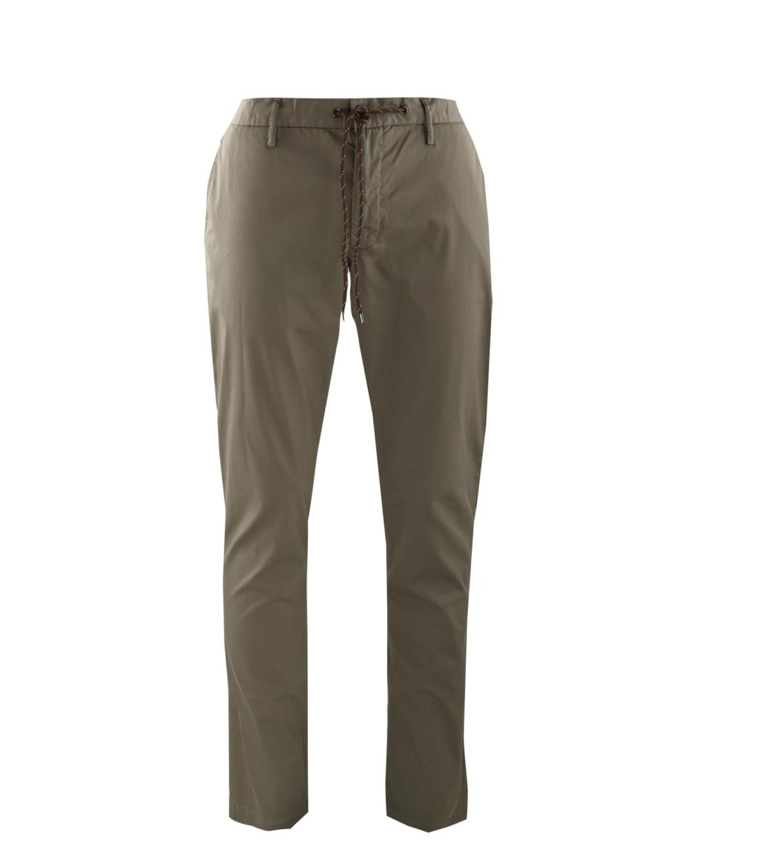 ALBERTO Slim Fit Pants Super Light Zipper Back Pockets Olive 32W / 34L Military