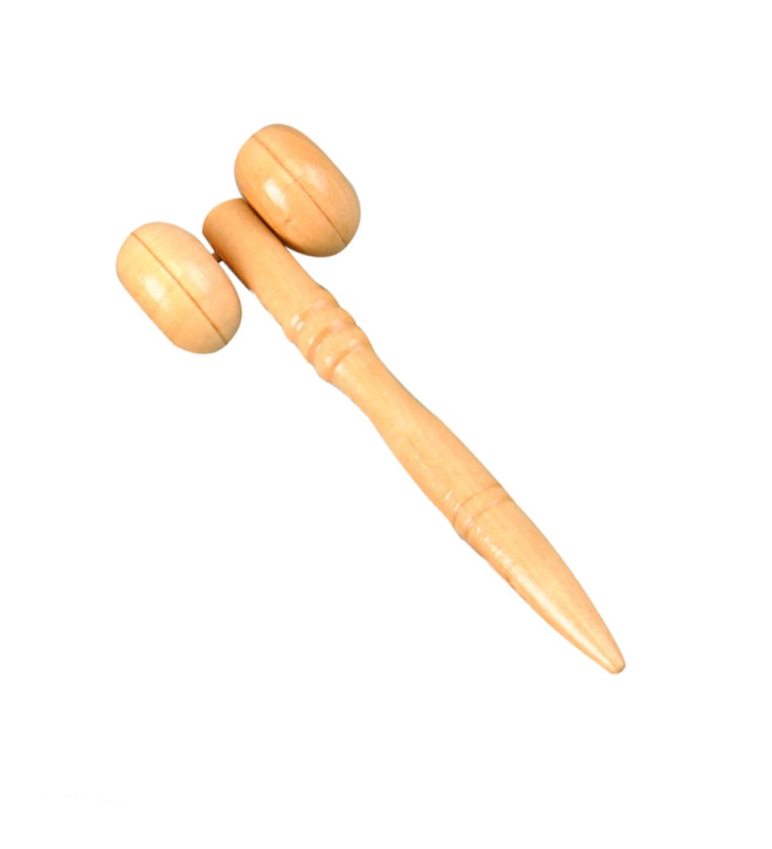 Lurrose Wooden Anti-Aging Face Massage Tool | Thin Roller & Rod for Face Lifting & Muscle Relaxation | Bamboo Lotus Tree Massage Device - Buy Online on GoSupps.com