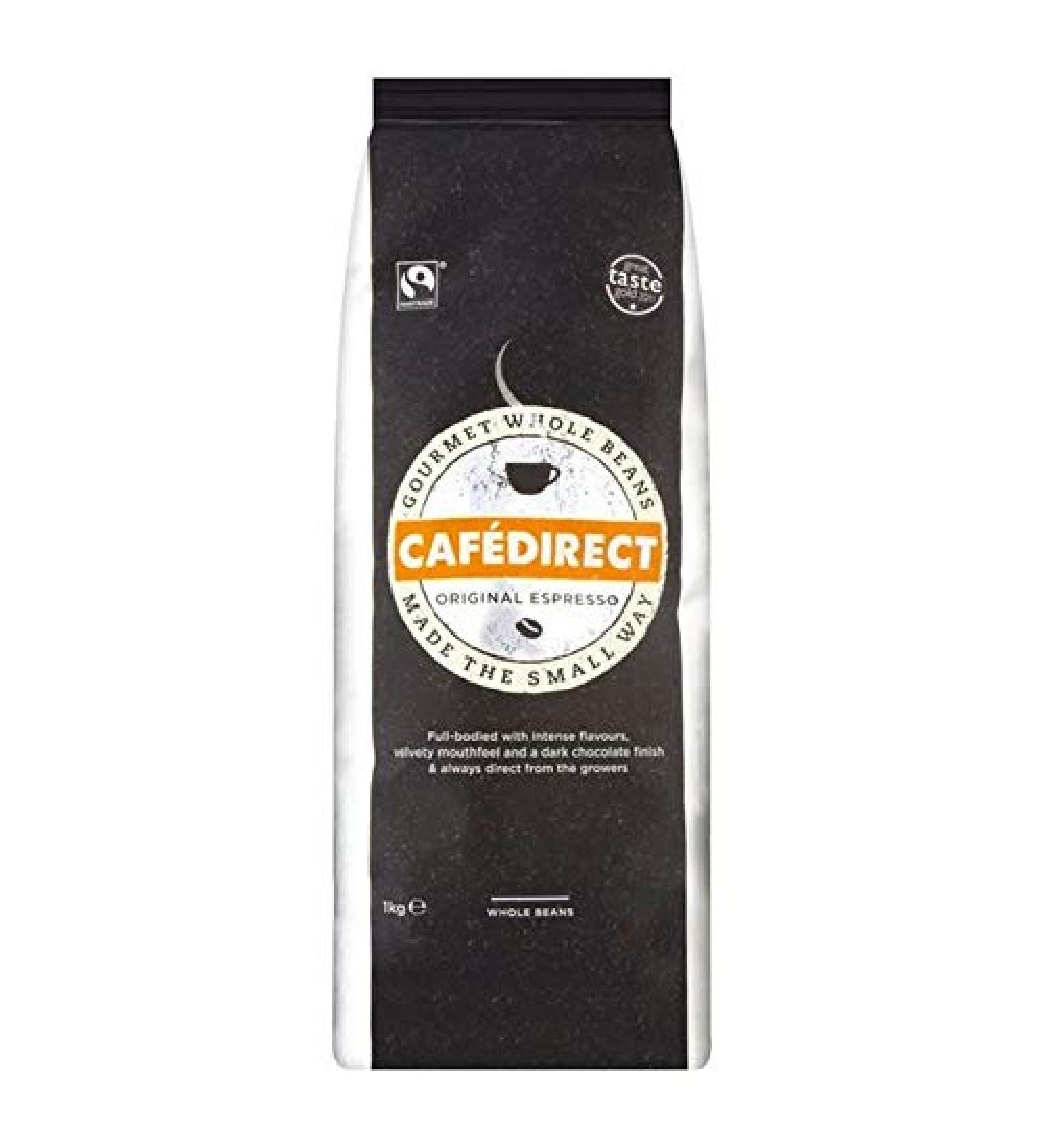 2X Cafedirect Original Whole Bean Espresso 1kg