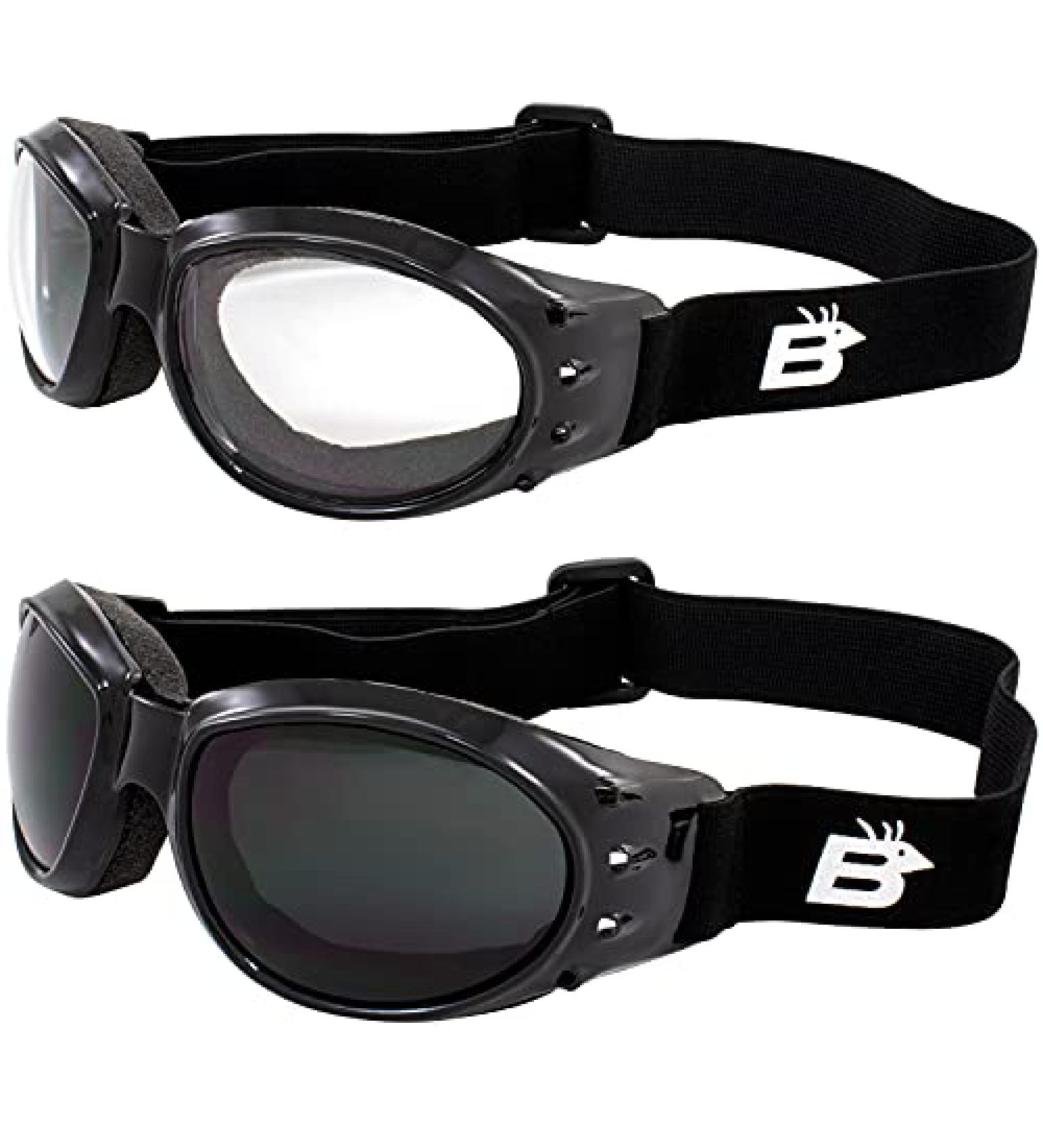 Birdz Eagle Red Baron Motorcycle Airsoft Goggles - Clear & Super Dark Day Night Lens - Buy Online on GoSupps.com