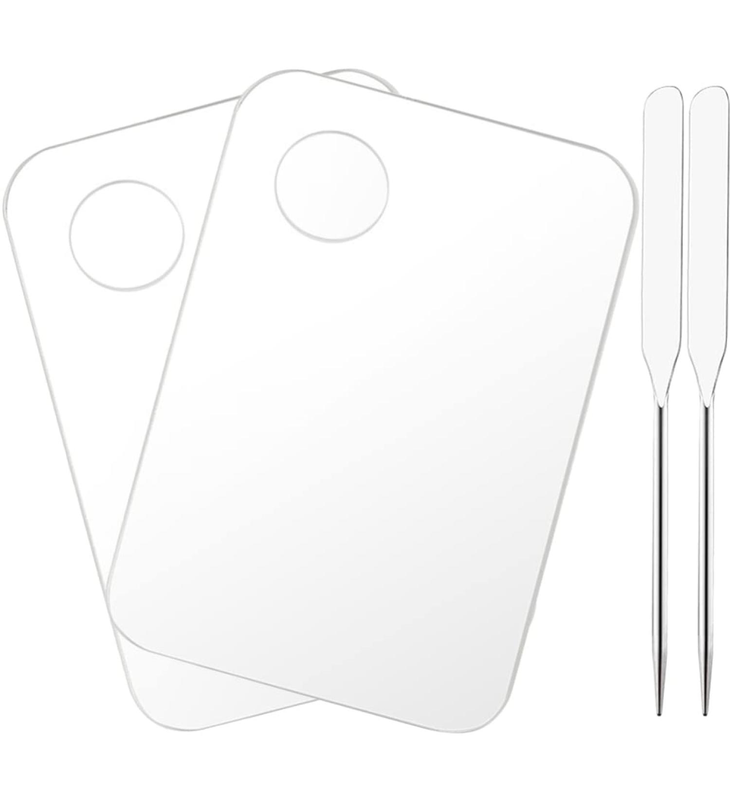 Beaupretty Color Palette Set - Korean Makeup Foundation Spatula & Artist Tools | Mix Colors with Acrylic & Metal Cosmetic Plates - Buy Online on GoSupps.com