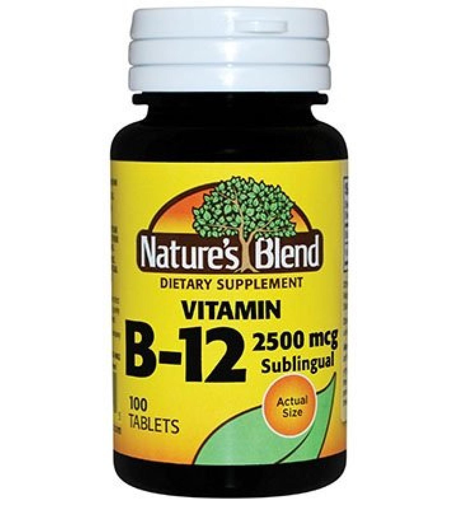 Nature's Blend Vitamin B-12 2500mcg 100 Tablet Bottle (Pack of 3)