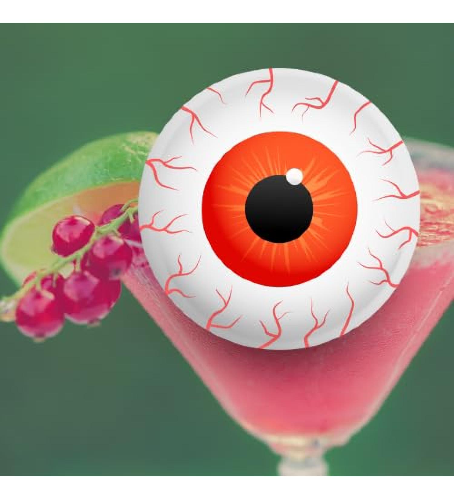 12 x 6cm Halloween Eye ball edible cocktail drink toppers uncut Halloween Party orange