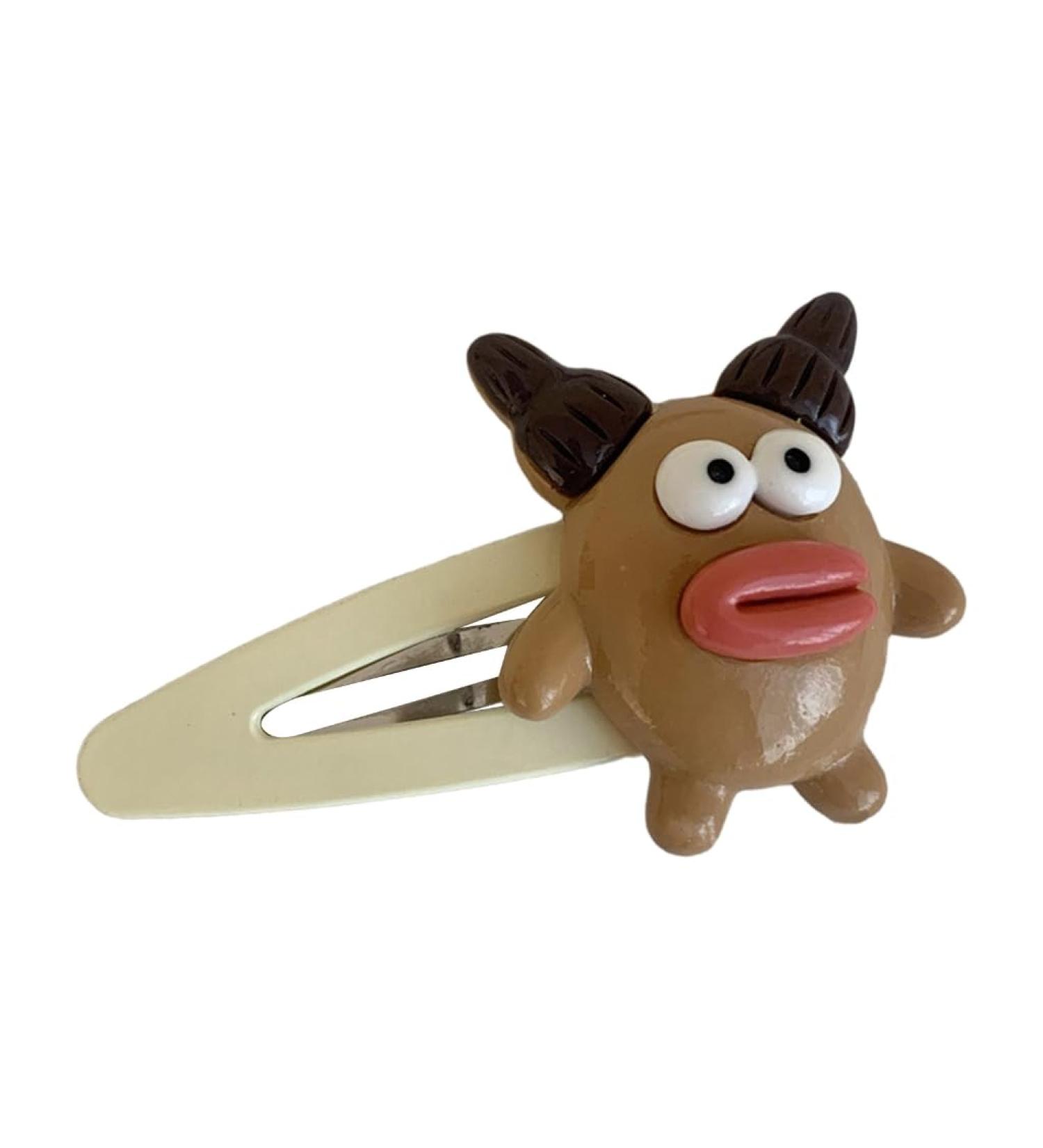 xbiez Devil Hair Clip Adorkable Y2K Gorgeous Adorkable Hairpin 2000s Girls Hairpin Photo Props Accessories Coffee color - Buy Online on GoSupps.com