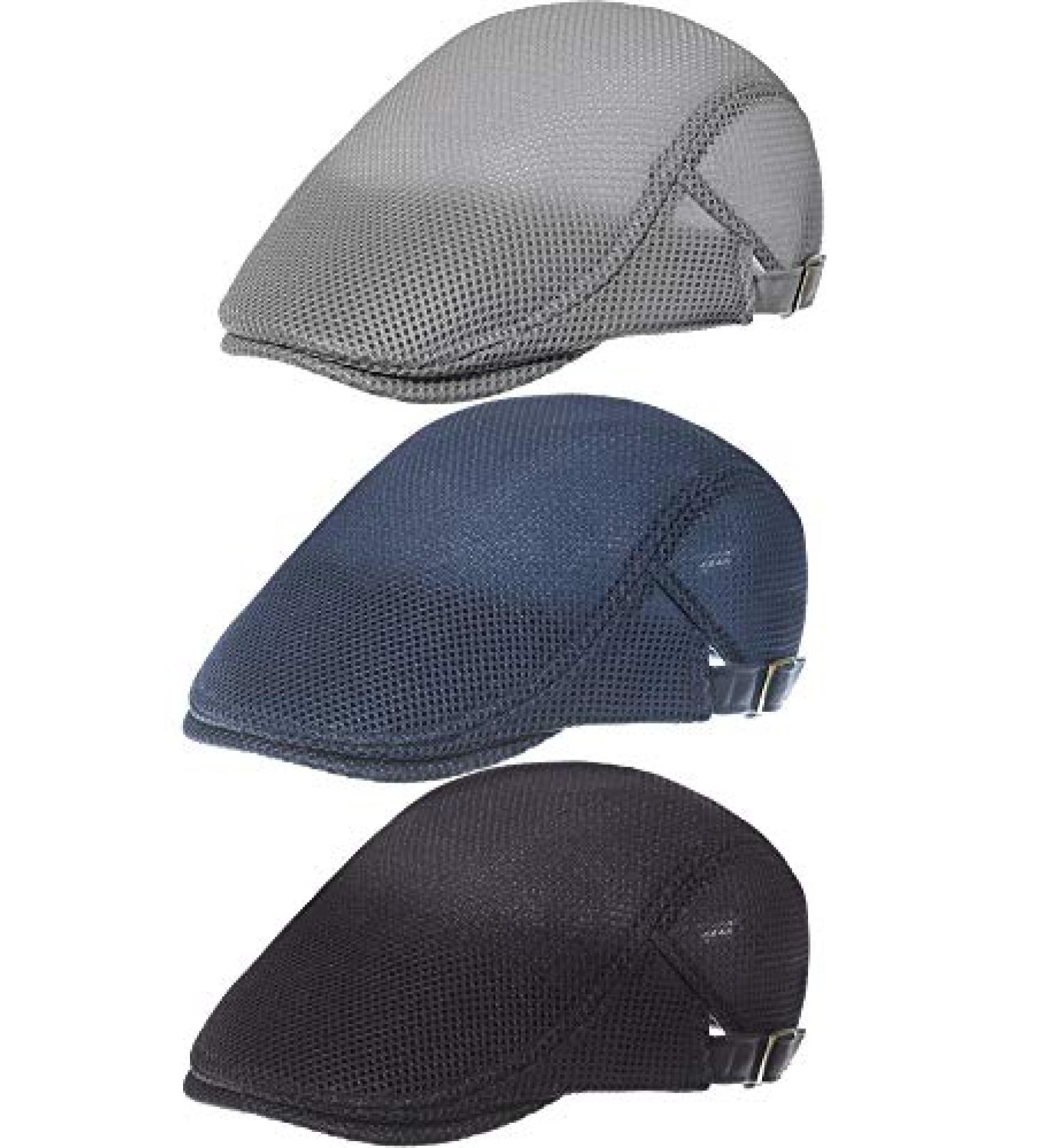 Geyoga Mesh Newsboy Cap Set - Breathable Summer Beret Cap in Light Gray, Navy Blue, Black - Buy Online on GoSupps.com