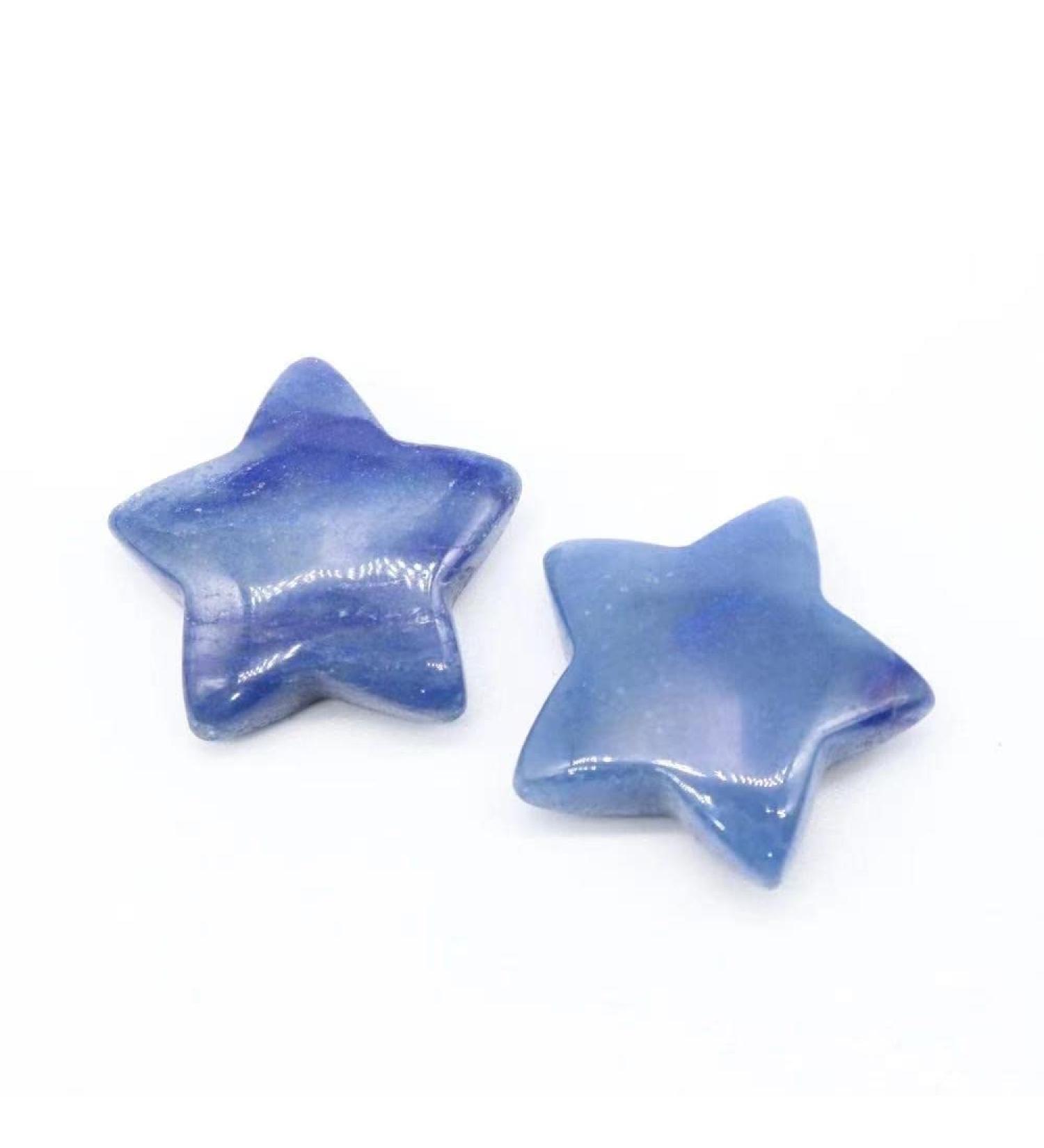 Double Happy Healing Crystal Set - 2 Piece Polished Blue Adventurer Mini Star for Spiritual Decoration & Gifts - Buy Online on GoSupps.com