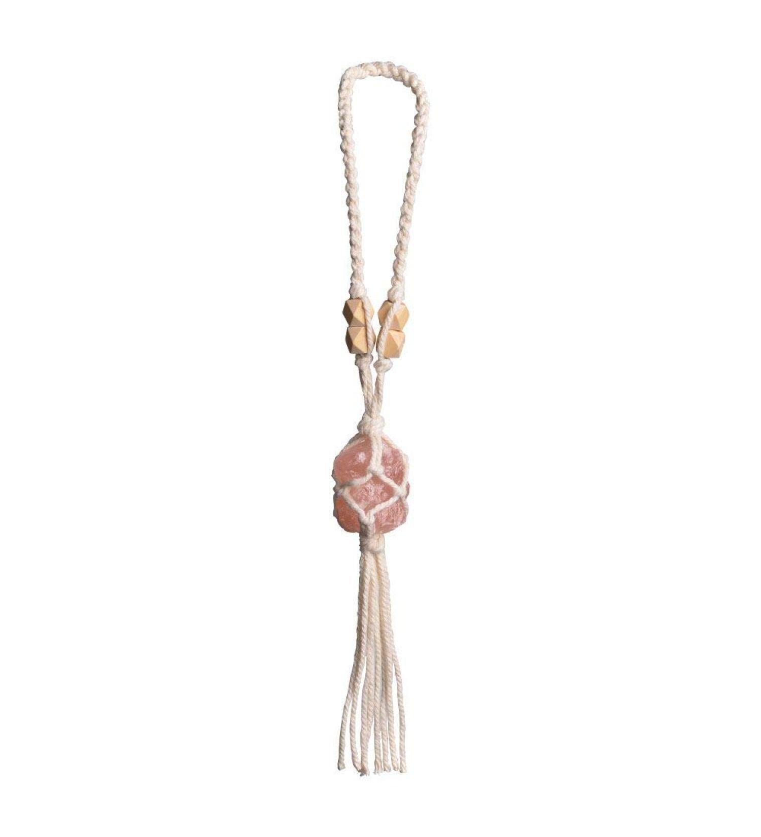 Rose Quartz Feng Shui Car Hanging Ornament for Good Luck and Healing - Reiki Crystal Window Decoration - Buy Online on GoSupps.com