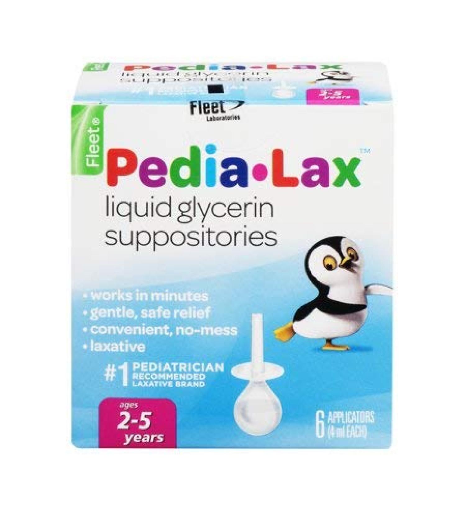 Pedia-Lax Liquid Glycerin Suppositories 6 Applicators (Pack of 2) vvhuqk