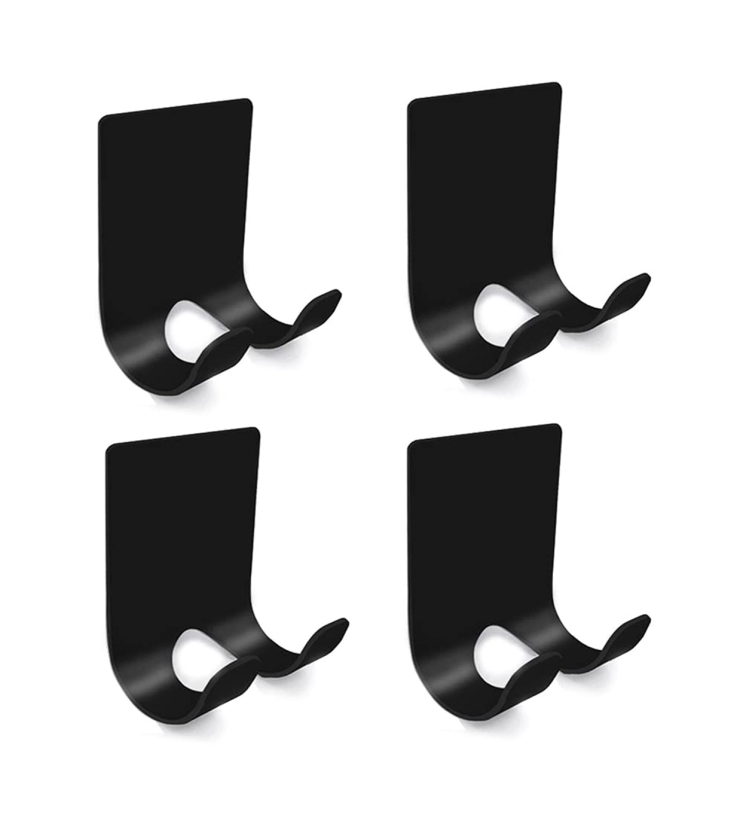 Twstyfal Razor Holder Hook - 4 Pack Self-Adhesive Waterproof Bathroom Hooks (Black) | No Drilling Multi-Purpose Shaver Holders for Easy Organization - Buy Online on GoSupps.com