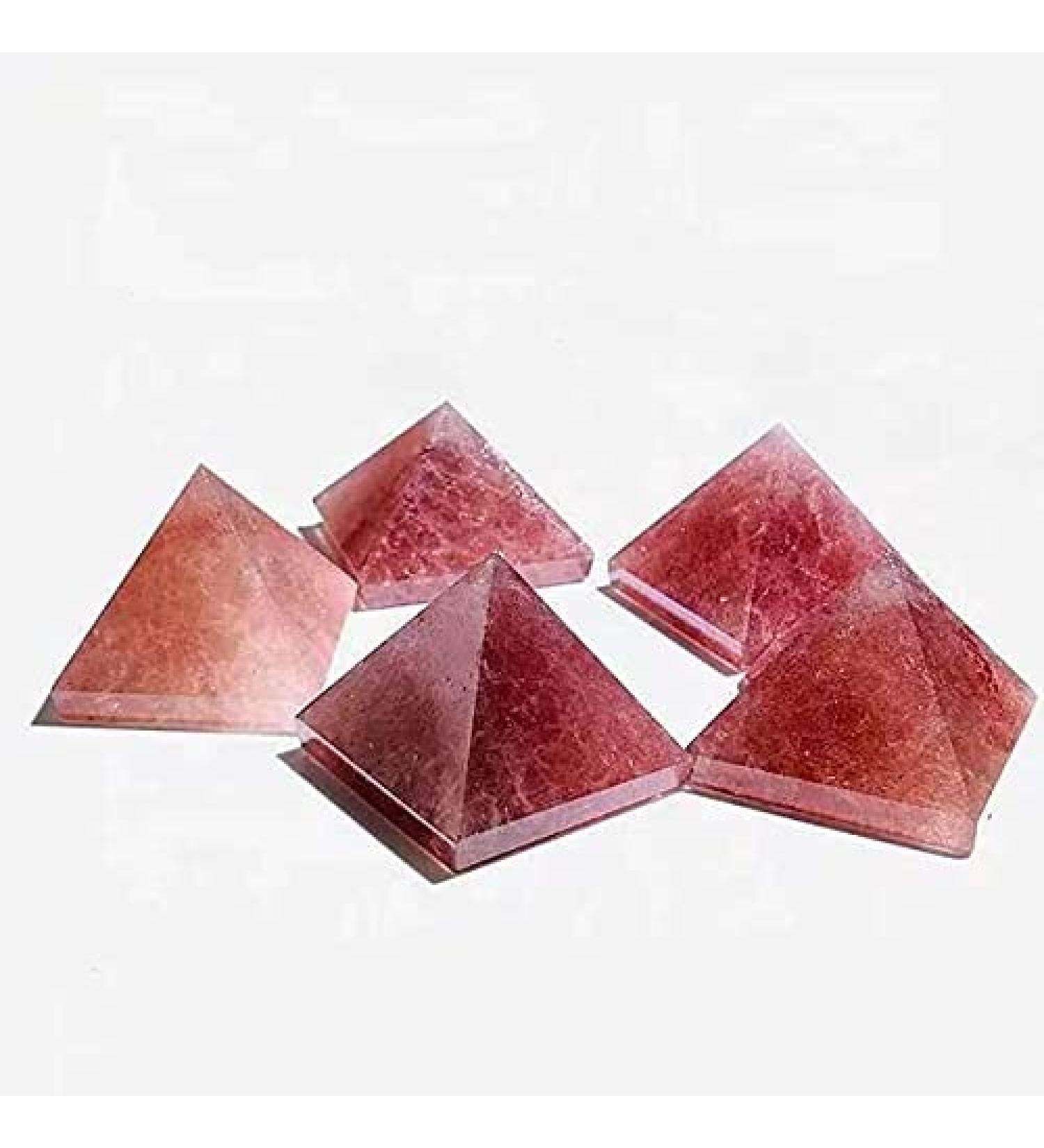 1pc 40mm Beautiful Polished Stones Strawberry Crystal Carving Pyramid Chakra Reiki Balancing - Buy Online on GoSupps.com