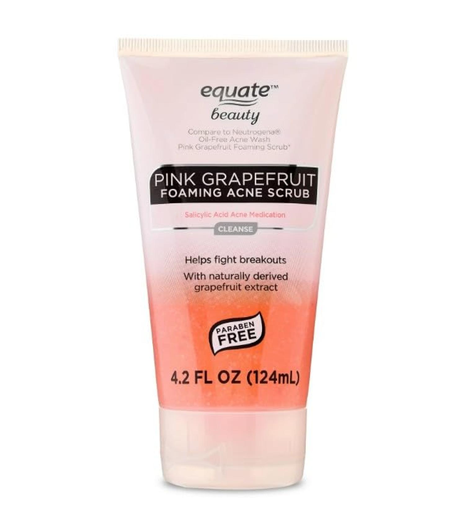 Beauty Pink Grapefruit Foaming Acne Scrub with Salicylic Acid Paraben Free 4.2 Fl Oz