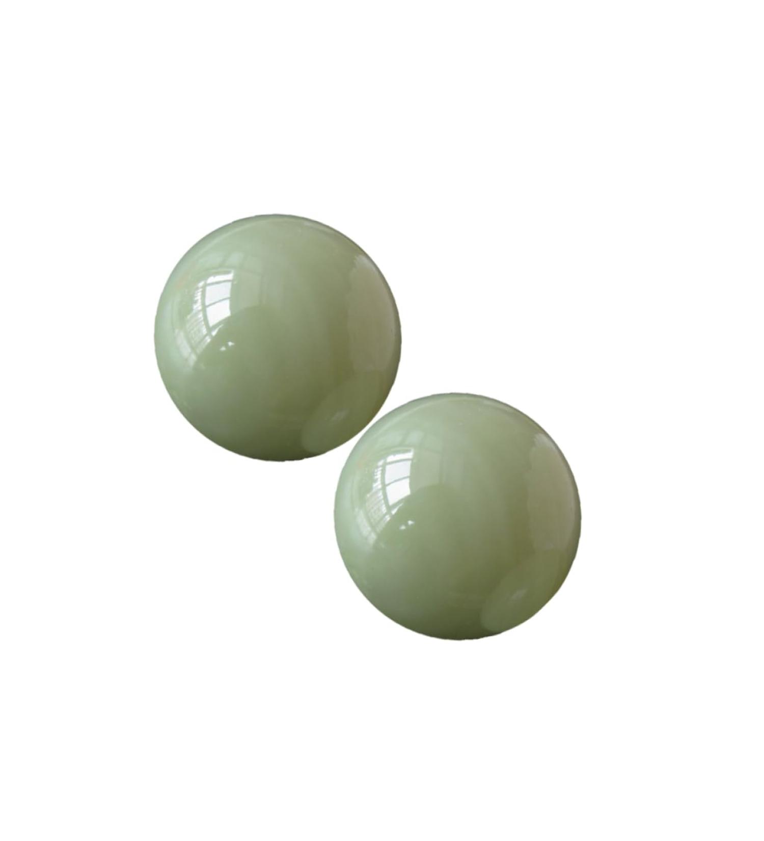 Partykindom Hand Health Balls - Chinese Massage & Gymnasium Balls in Green & White Jade - Perfect for Wrist Exercise & Relaxation - Buy Online on GoSupps.com