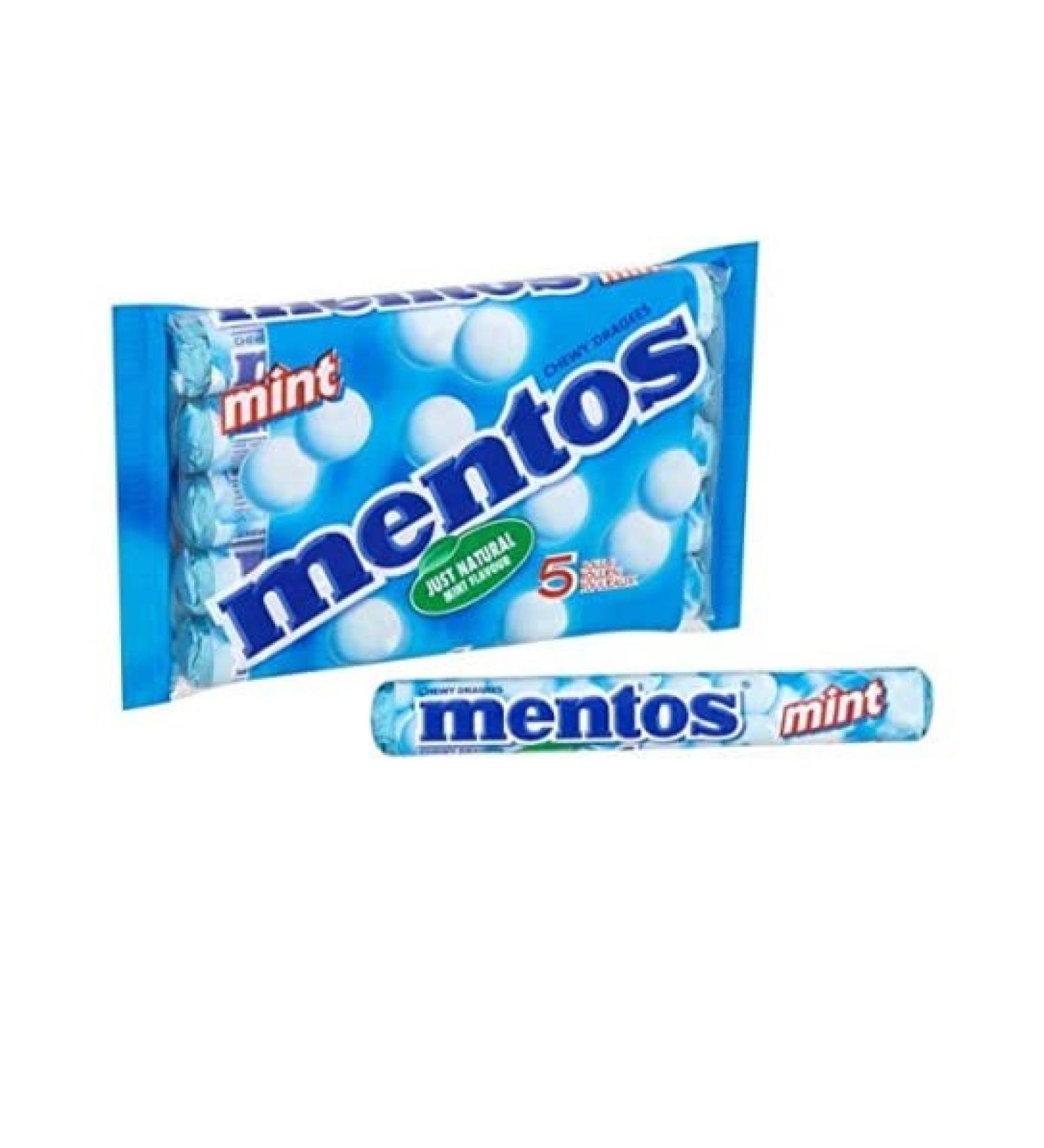 Mentos Mint 5 x 38g Clean And Fresh Breath Delicious Tasty And Twisty Treat Gift Hamper For Birthday Christmas Sold By Kidzbuzz