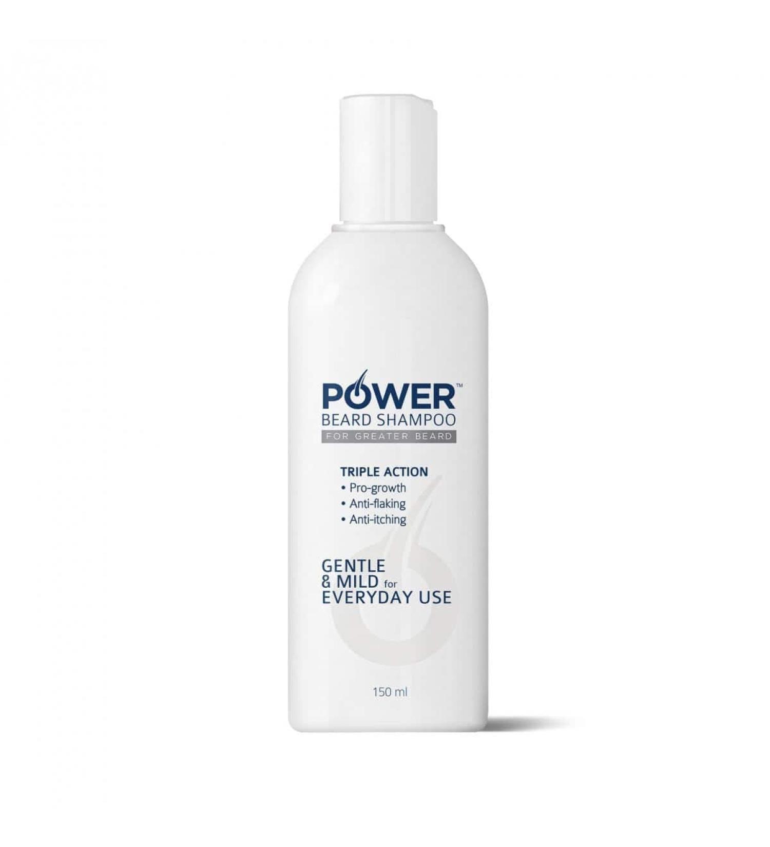 Power Beard Shampooing Triple Action 150 ml - shampooing barbe triple action qui favorise la croissance normale de la barbe - Buy Online on GoSupps.com