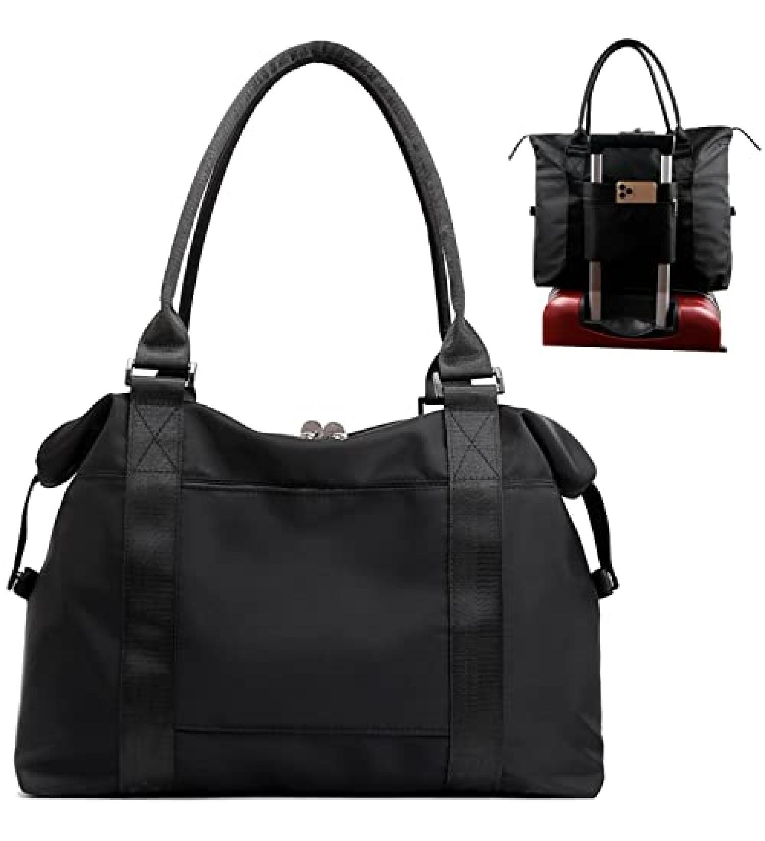 JSAHAH Women's Black Tote Travel Duffel Bag | Carry-On Luggage & Gym Sports Bag - Buy Online on GoSupps.com