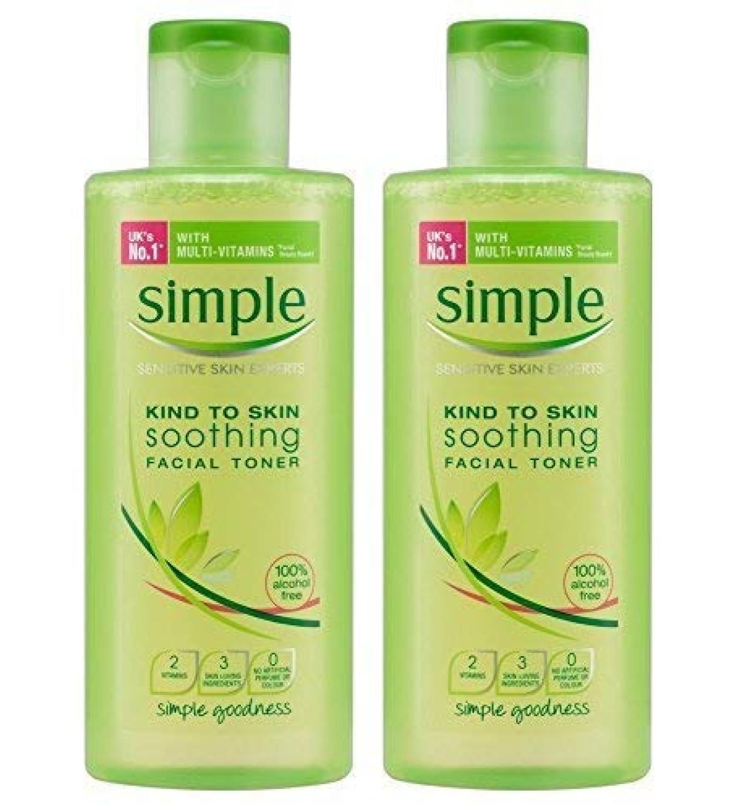 Simple Kind to Skin Soothing Facial Toner 200 ml (Pack of 2) by Simple