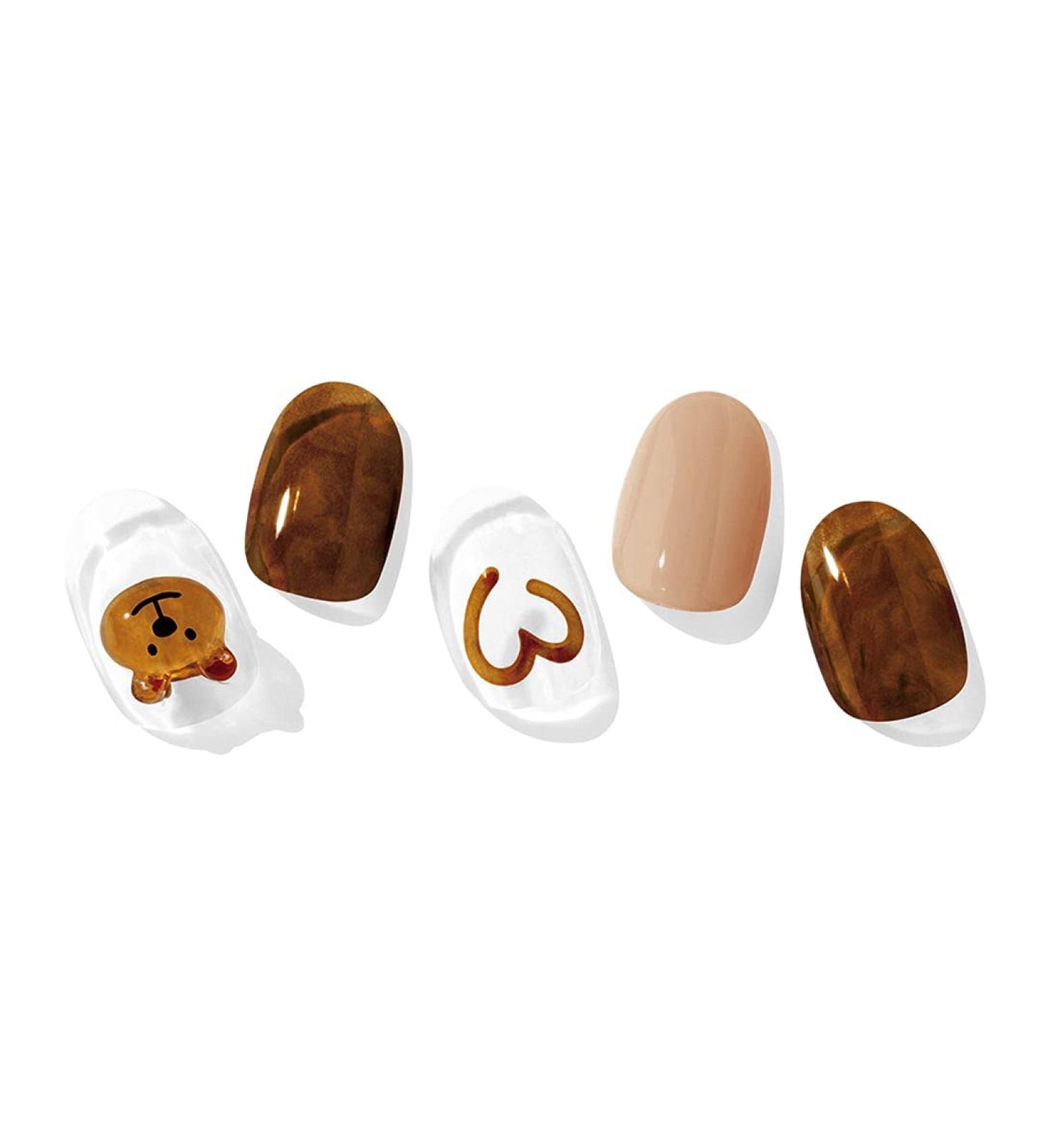 ohora Semi Cured Gel Nail Strips (N Caramel Bear) - Brown Solid Works with Any UV/LED Nail Lamps Salon-Quality Long Lasting Easy to Apply & Remove - Includes 2 Prep Pads Nail File & Wooden Stick - Buy Online on GoSupps.com