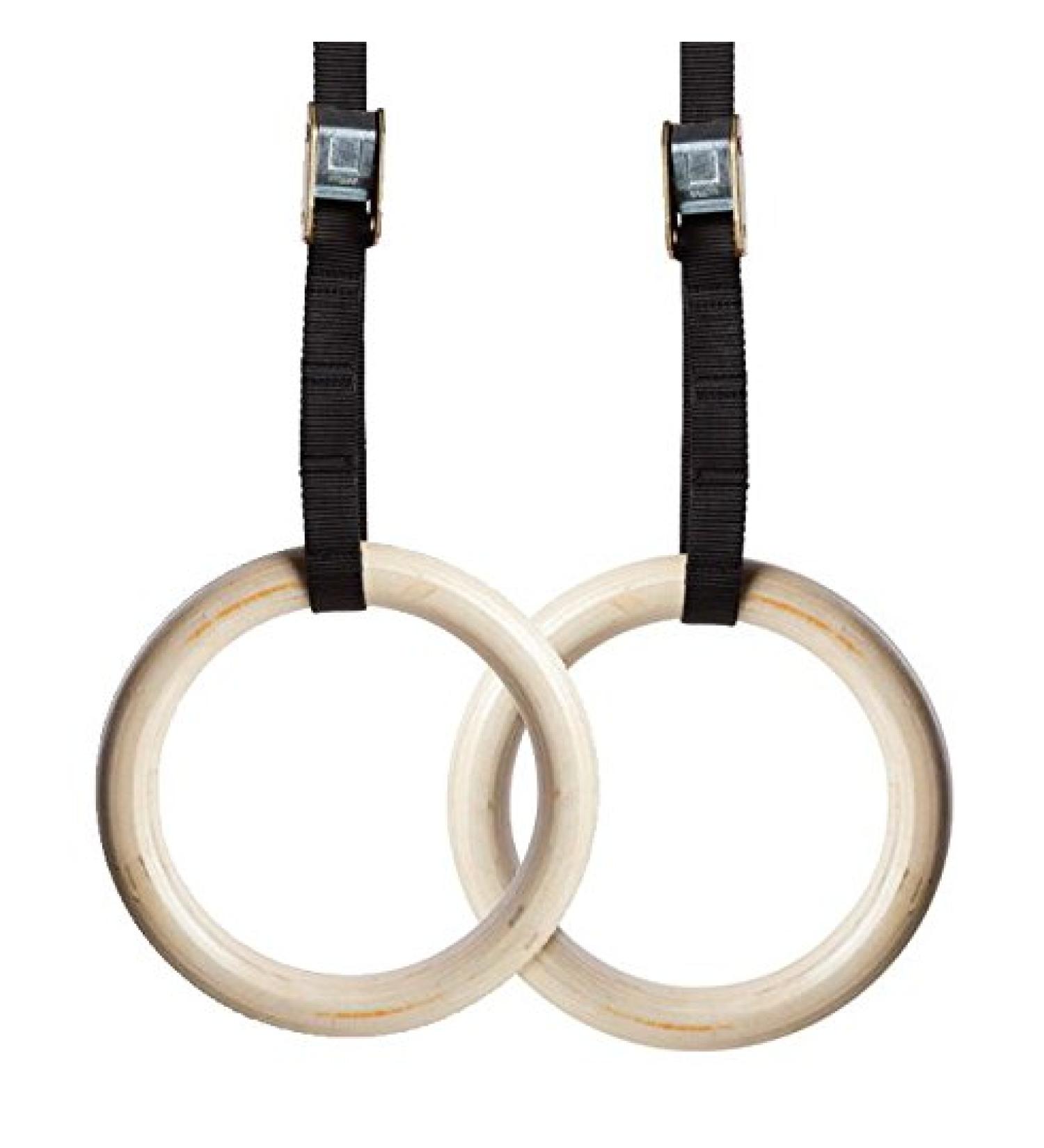 NEXPRO Wood Gymnastic Rings - Olympic Strength Training Rings for Gym - Wooden Gymnastics Rings - Buy Online on GoSupps.com