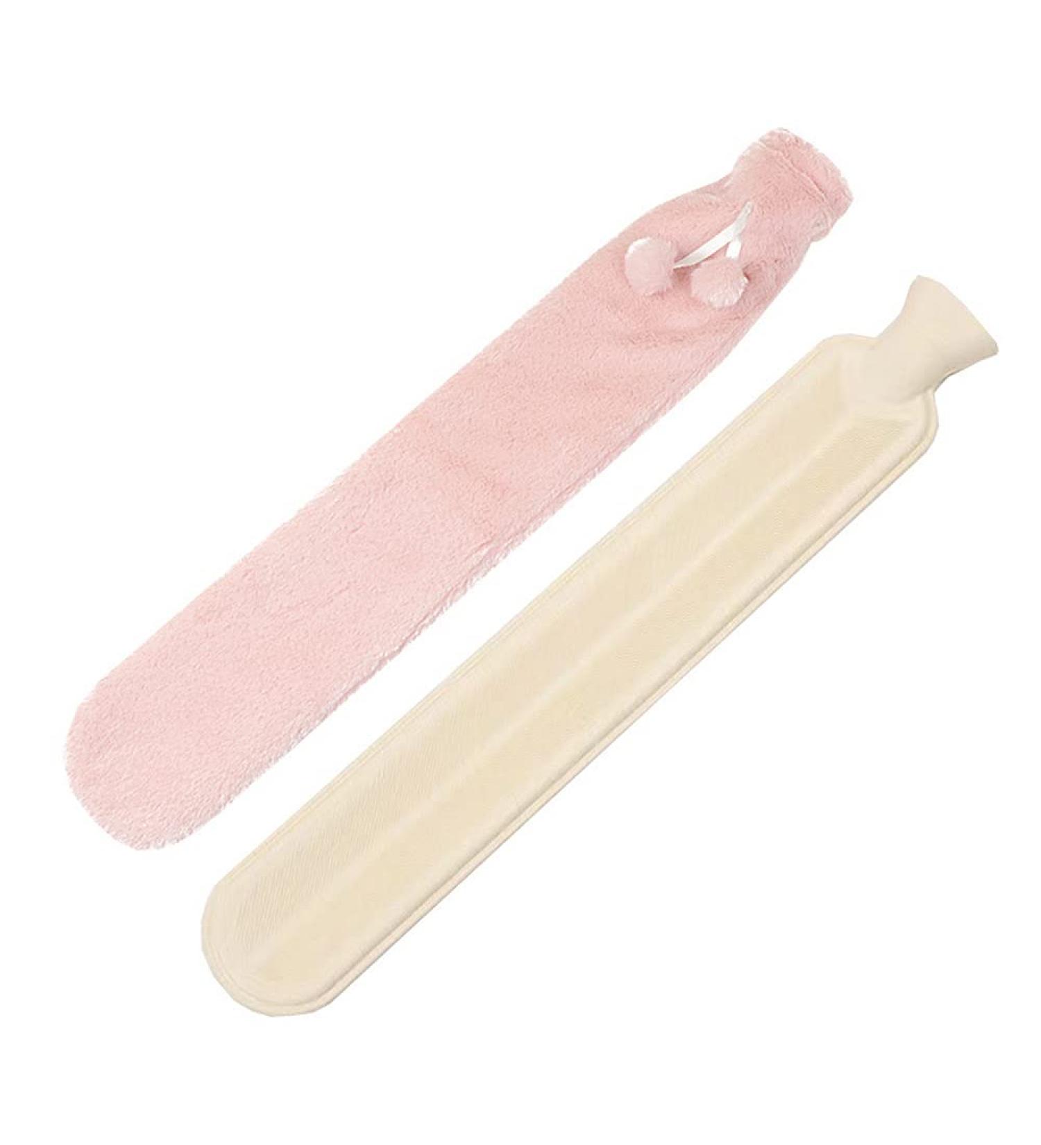 Buy CJBin Long Hot Water Bottle with Soft Cover - 1L Heating Cushion for Waist Neck Shoulders & Legs | Removable Plush Cover | Ideal for Pain Relief - Buy Online on GoSupps.com