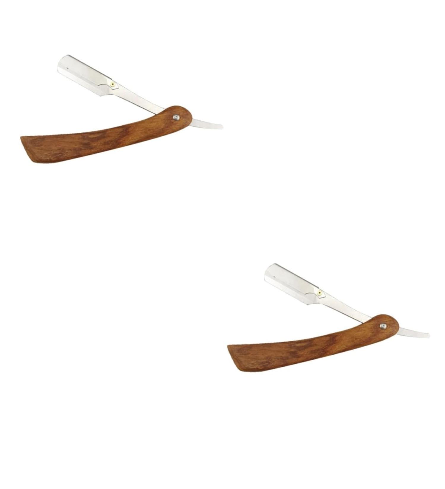 Beavorty 2-in-1 Straight Razor - Portable Safety Razor for Men | Classic Wood Design & Easy Open Feature - Buy Online on GoSupps.com