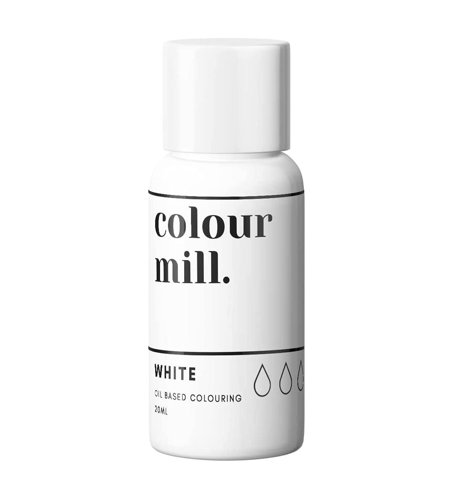 Colour Mill Oil Based Next Genertion Edible Food Paint Colouring for Buttercream Fondant Sugarpaste Icing and Chocolate - White 20ml