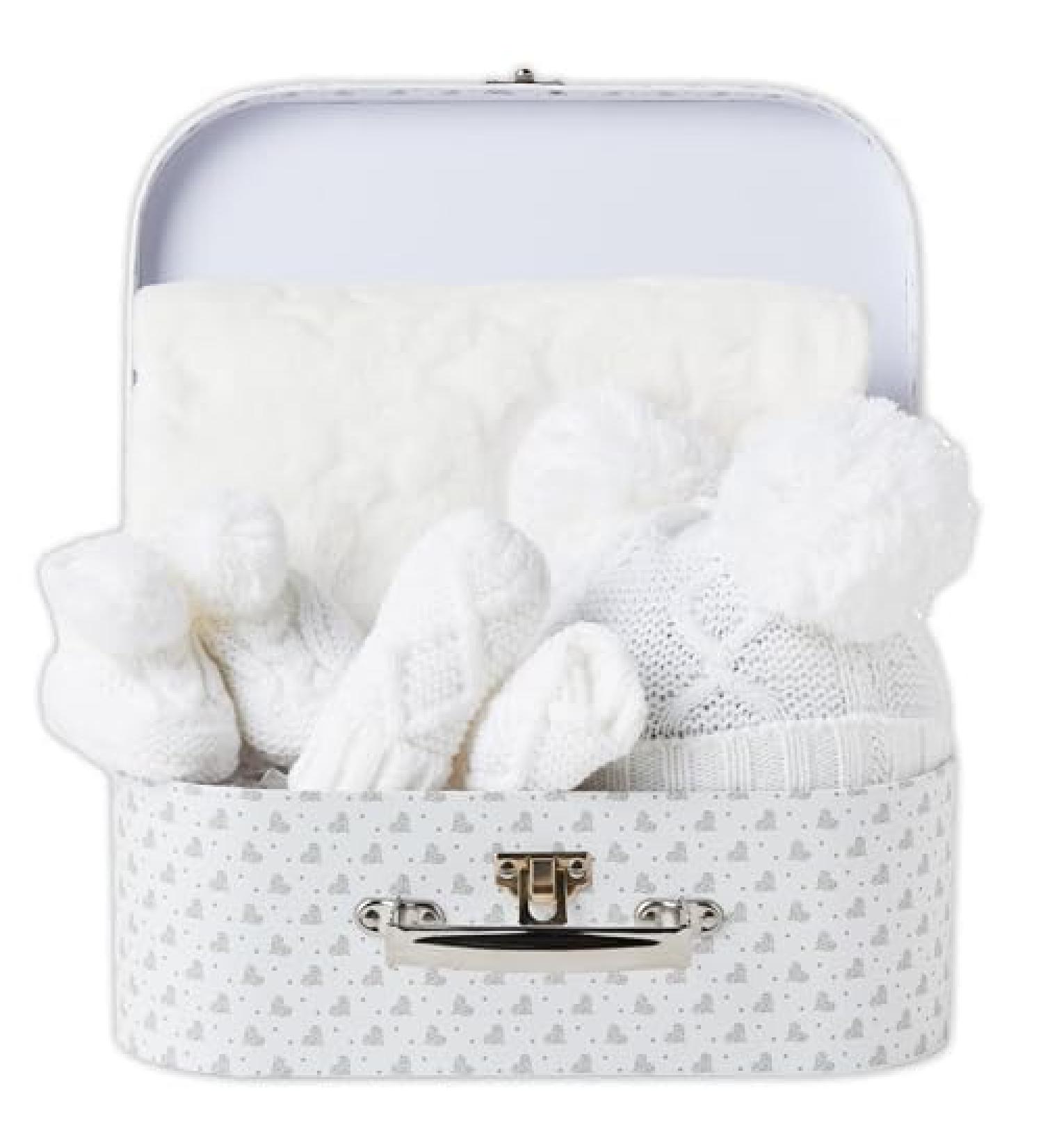 Winter Baby Clothes Set for Newborn Girls - Baby Shower Gift with Fleece Blanket, Knitted Booties, and Hat - Newborn Winter Essentials Kit for Baby Girl - Buy Online on GoSupps.com