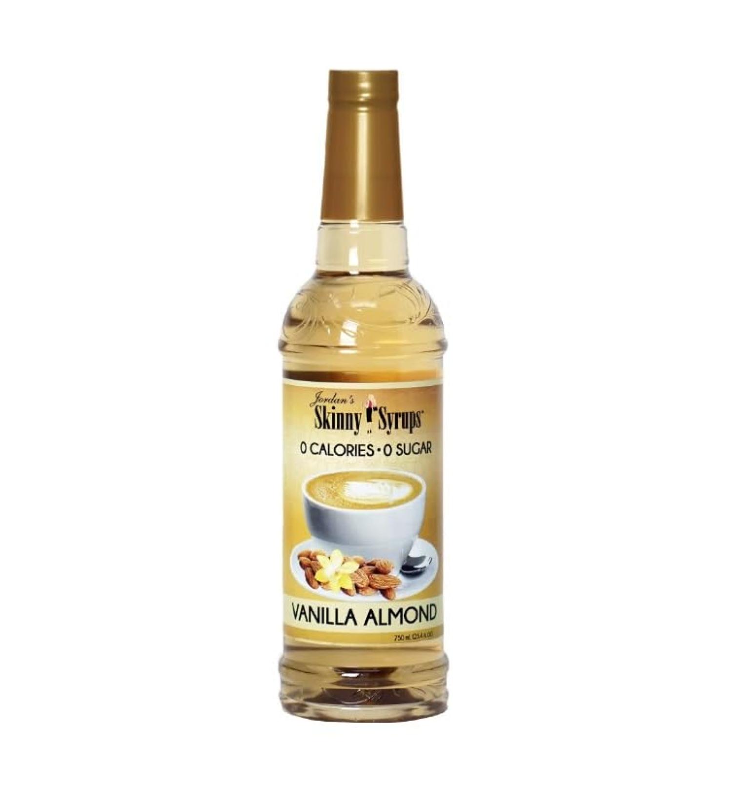 Jordan's Skinny Mixes Sugar Free Vanilla Almond Syrup | Zero Calories Zero Sugar Zero Carbs | For Coffee Tea Lattes | 1 Bottle (750 mL) - Buy Online on GoSupps.com